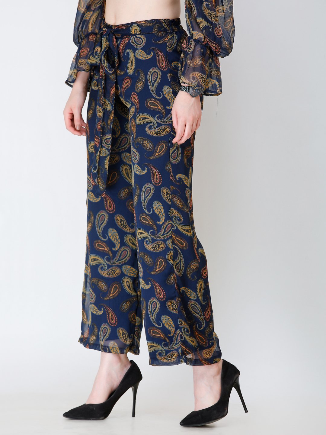 SCORPIUS navy blue printed Palazzo