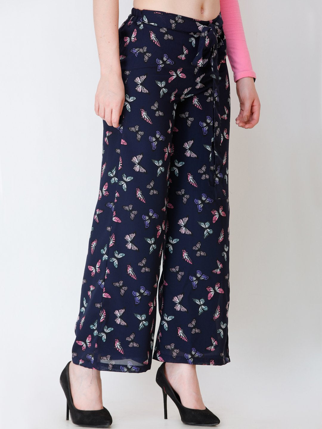 SCORPIUS navy blue printed Palazzo