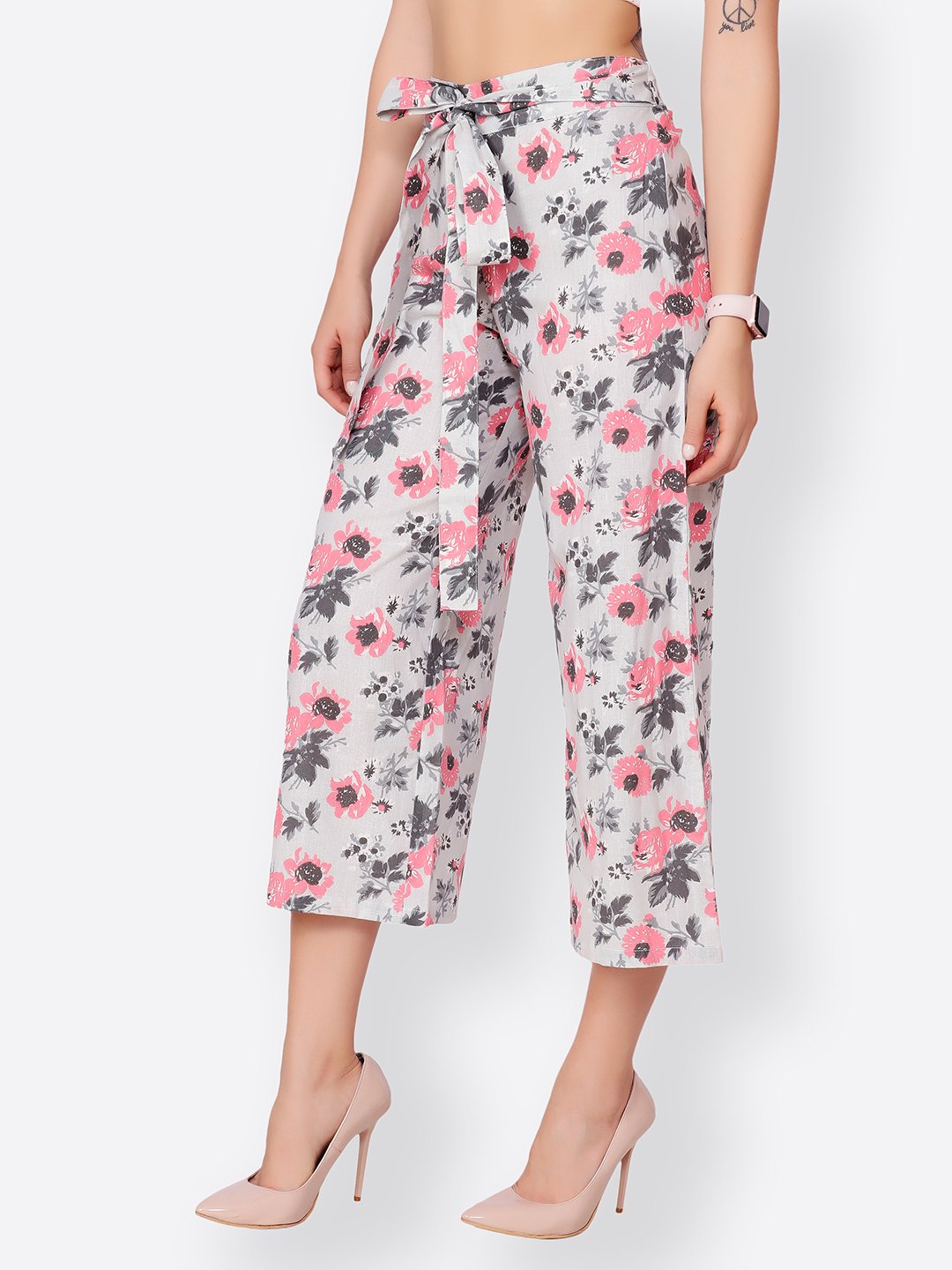 SCORPIUS GREY FLORAL PALLAZO