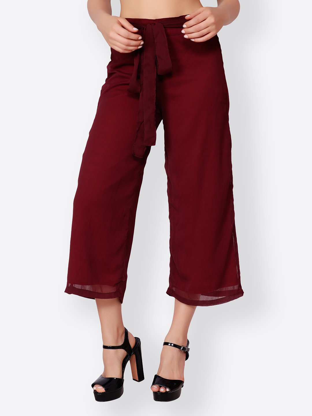 SCORPIUS MAROON SOLID PALLAZO