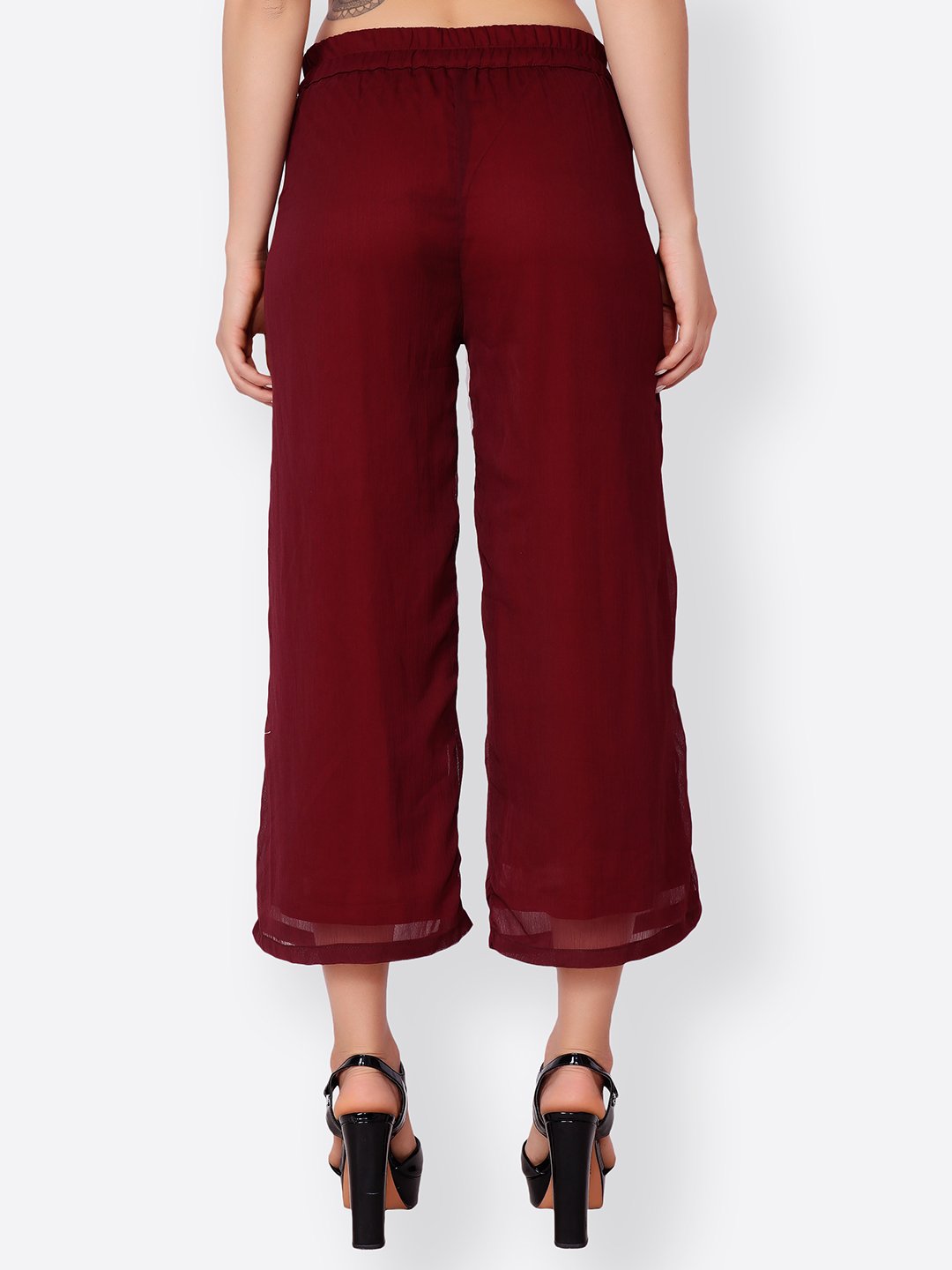 SCORPIUS MAROON SOLID PALLAZO