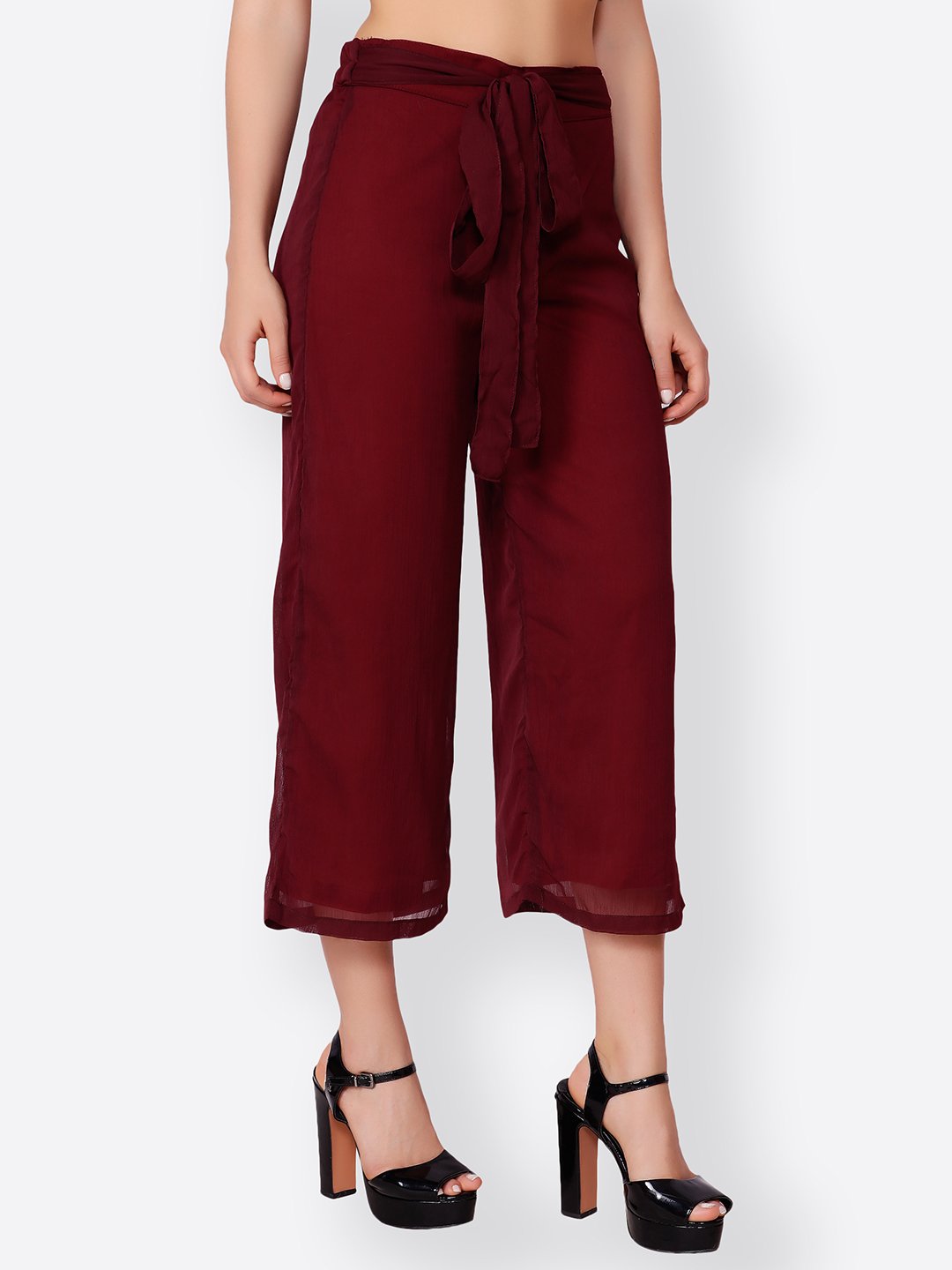 SCORPIUS MAROON SOLID PALLAZO