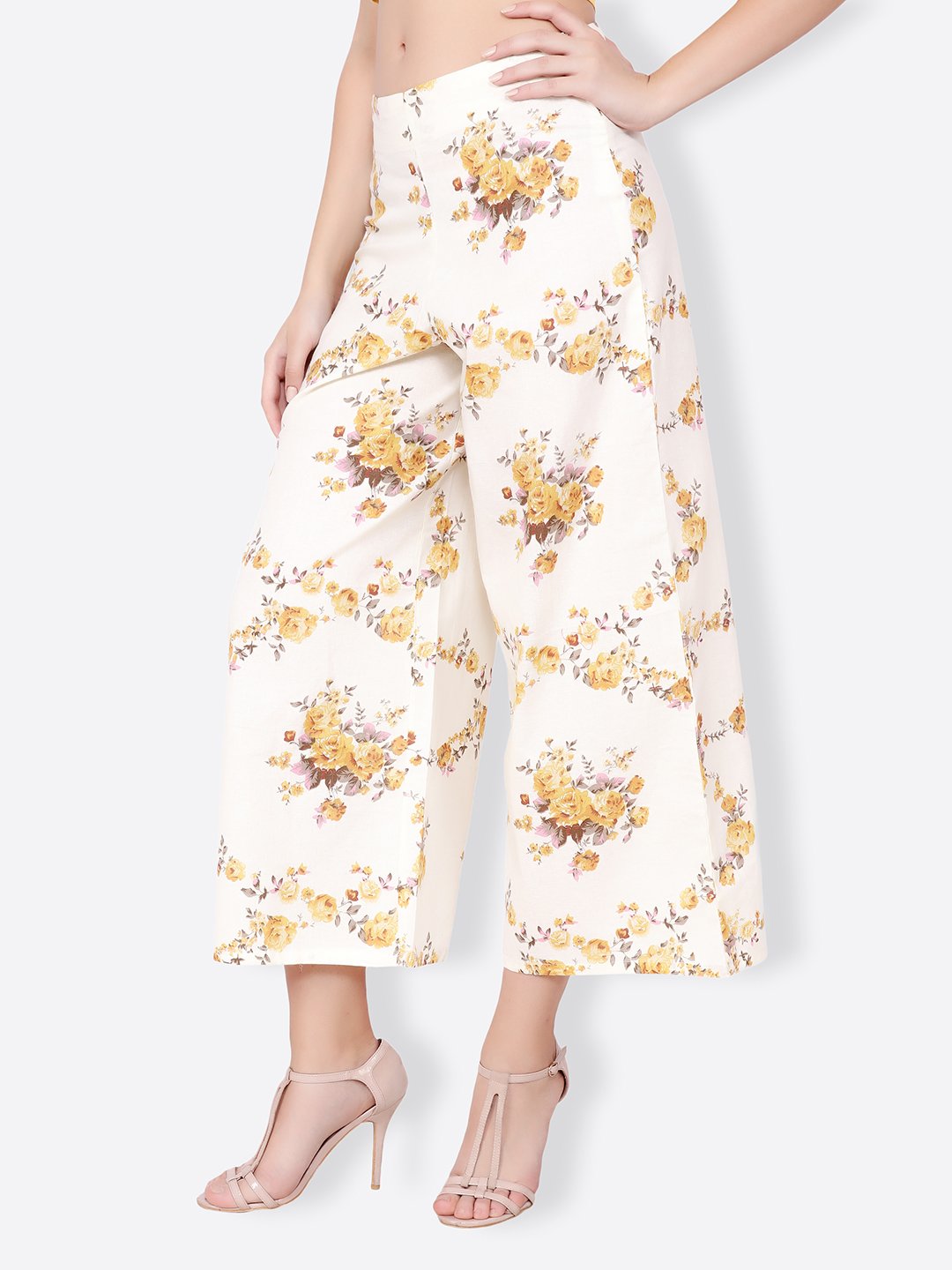 SCORPIUS white and yellow floral pallazo
