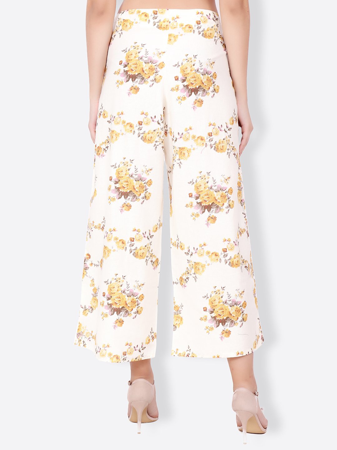 SCORPIUS white and yellow floral pallazo