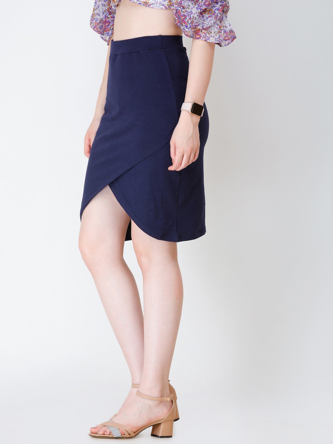 SCORPIUS Navy knee length skirt