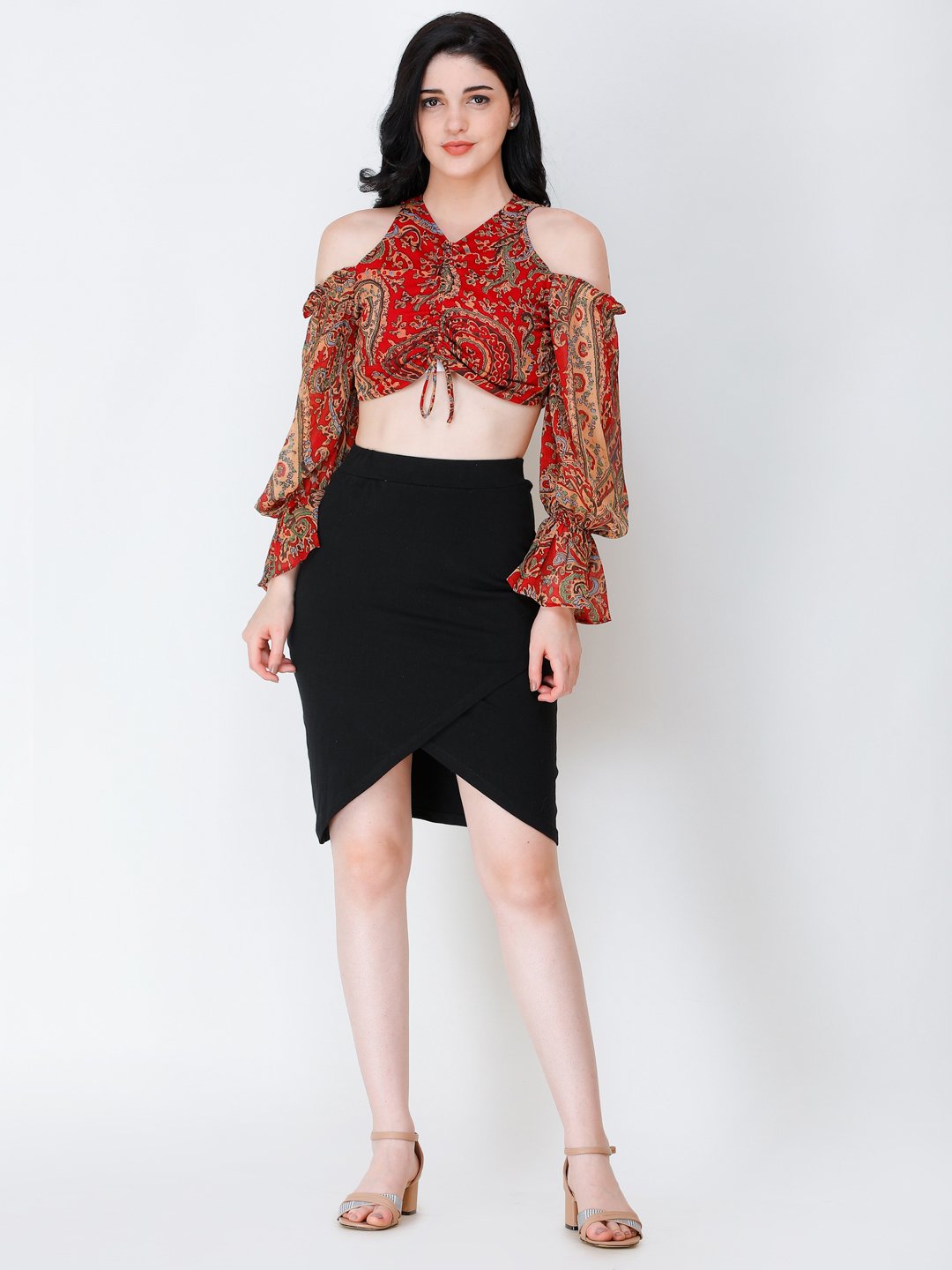 SCORPIUS Black knee length skirt