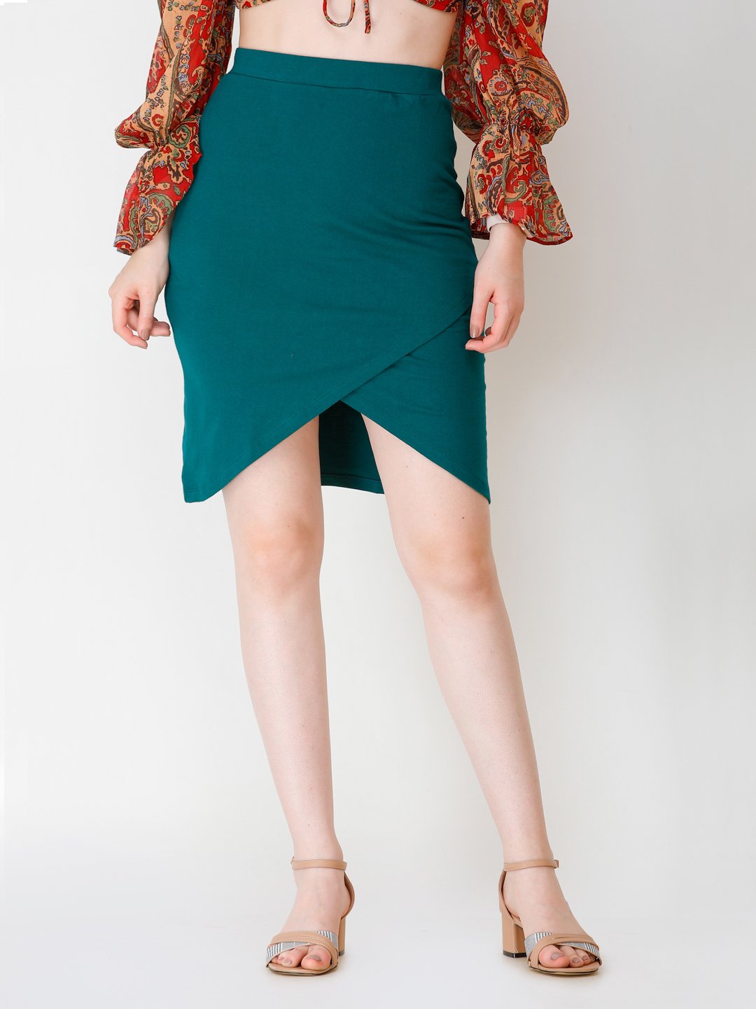 SCORPIUS Teal knee length skirt
