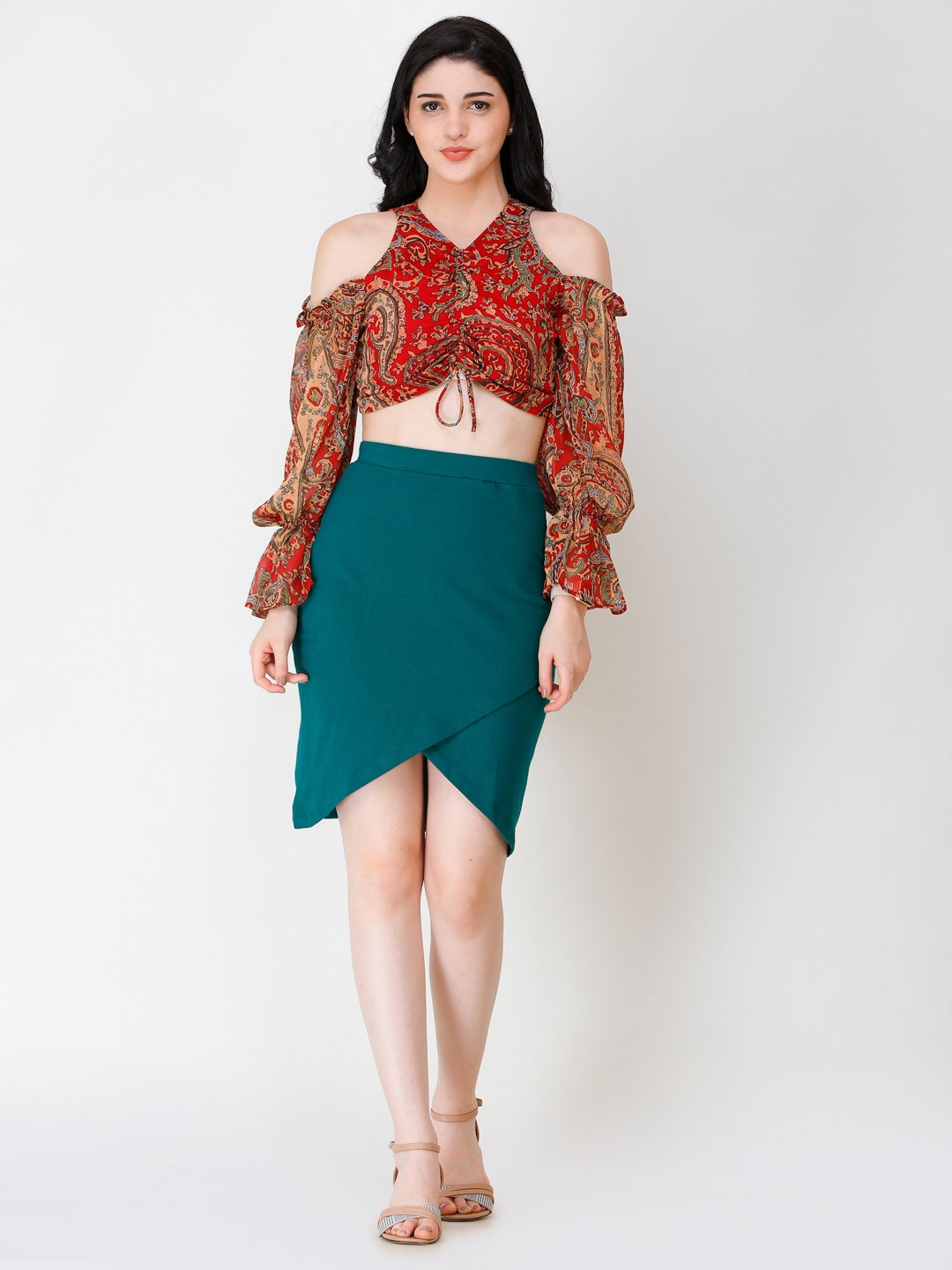 SCORPIUS Teal knee length skirt