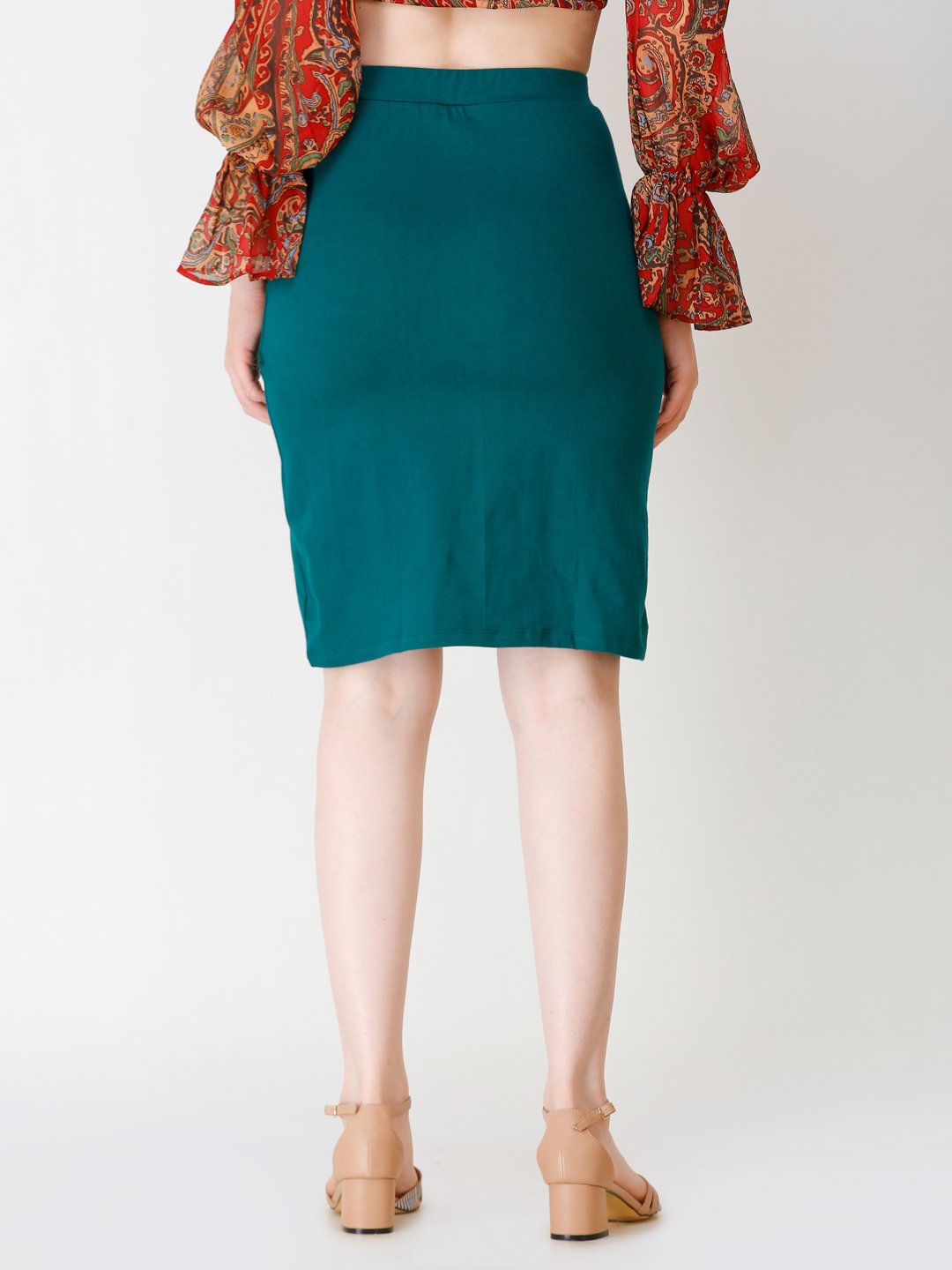 SCORPIUS Teal knee length skirt