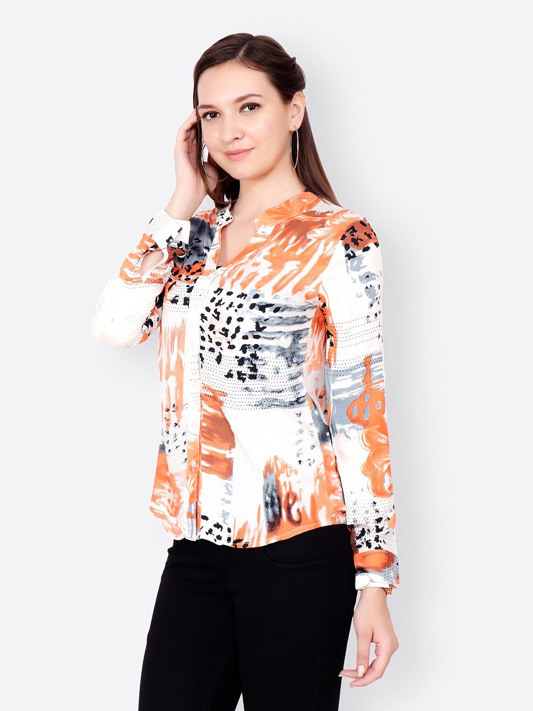 SCORPIUS ORANGE PRINTED SHIRT