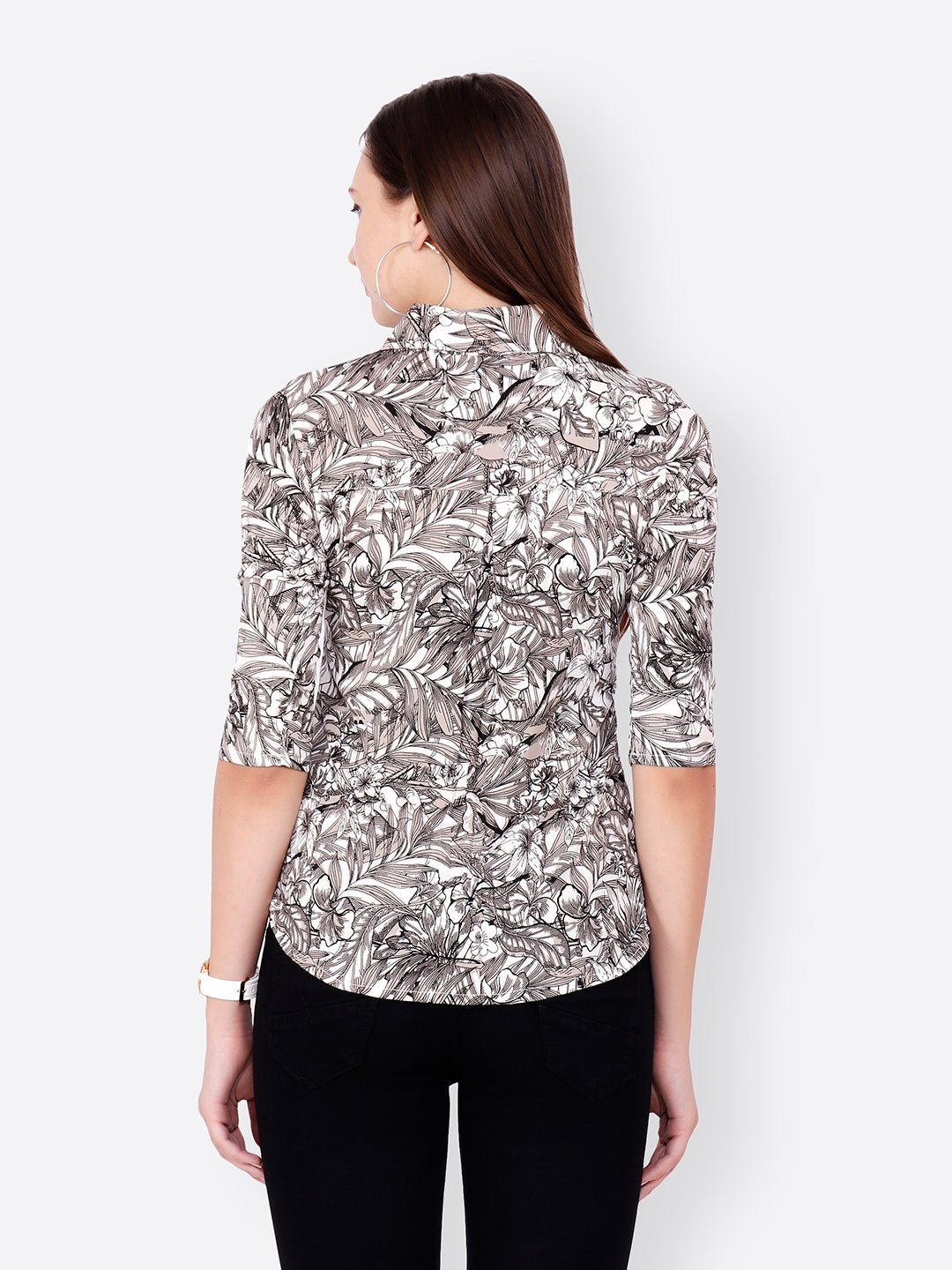 SCORPIUS BLACK FLORAL SHIRT