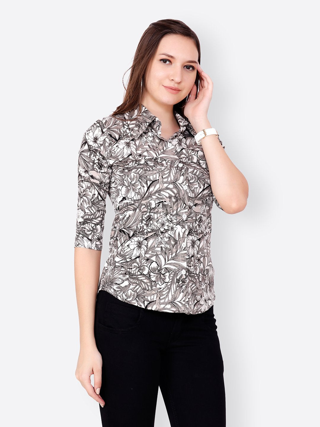 SCORPIUS BLACK FLORAL SHIRT