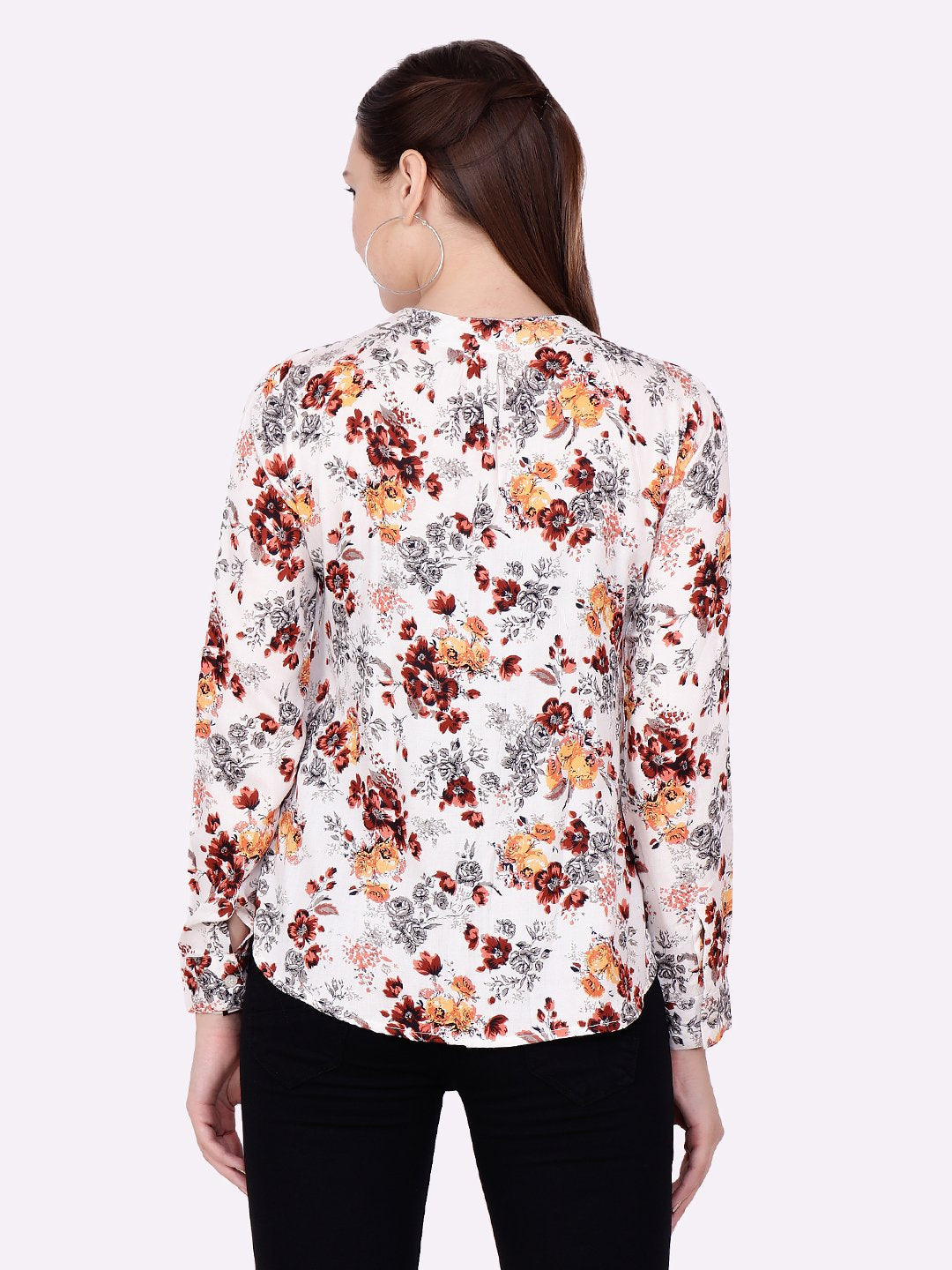 SCORPIUS OFF WHITE FLORAL SHIRT