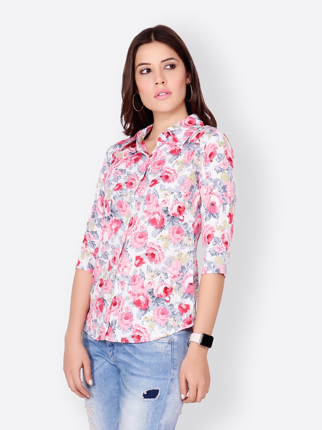 SCORPIUS WHITE FLORAL SHIRT
