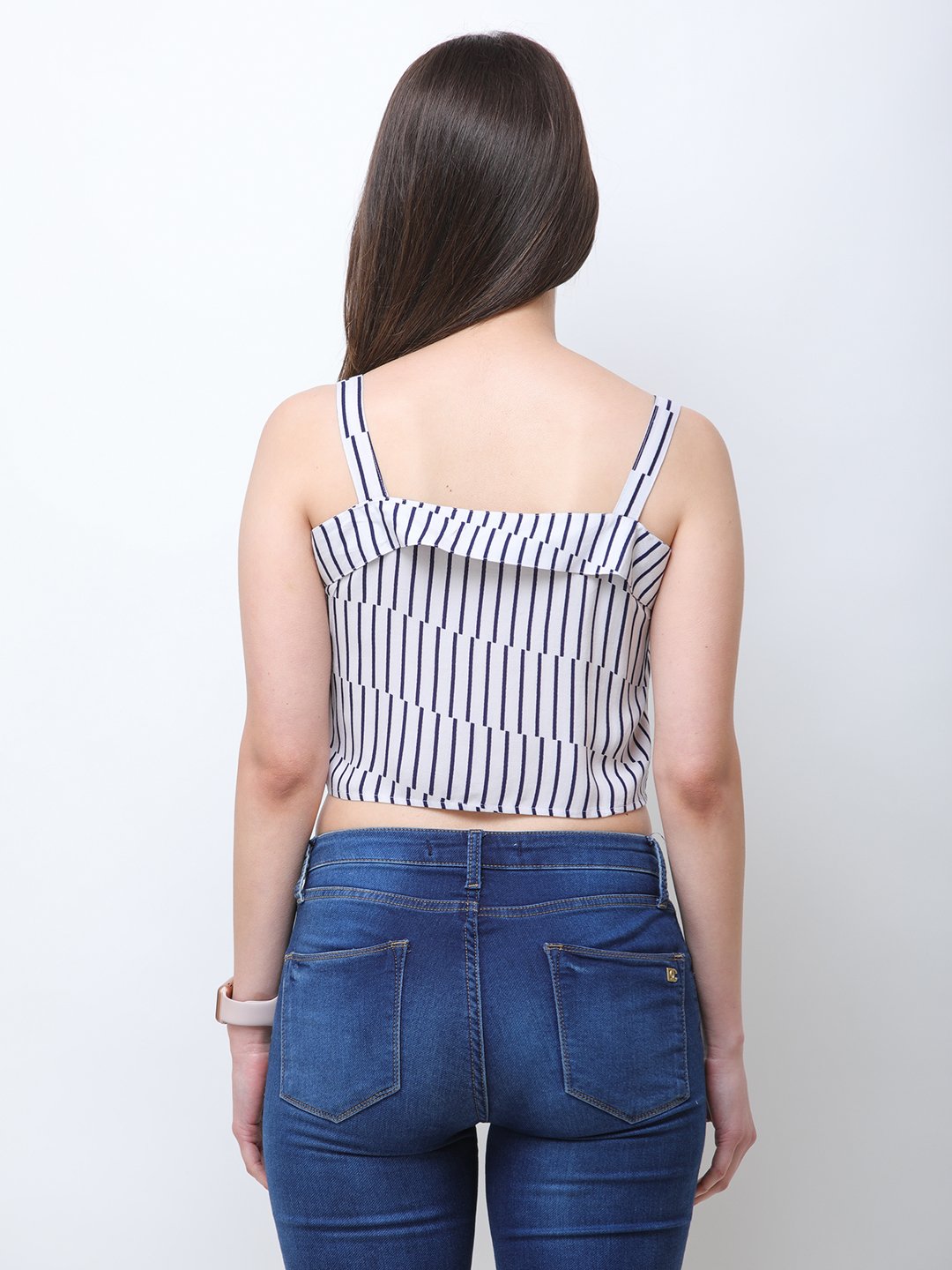 White And Navy Striped shirt