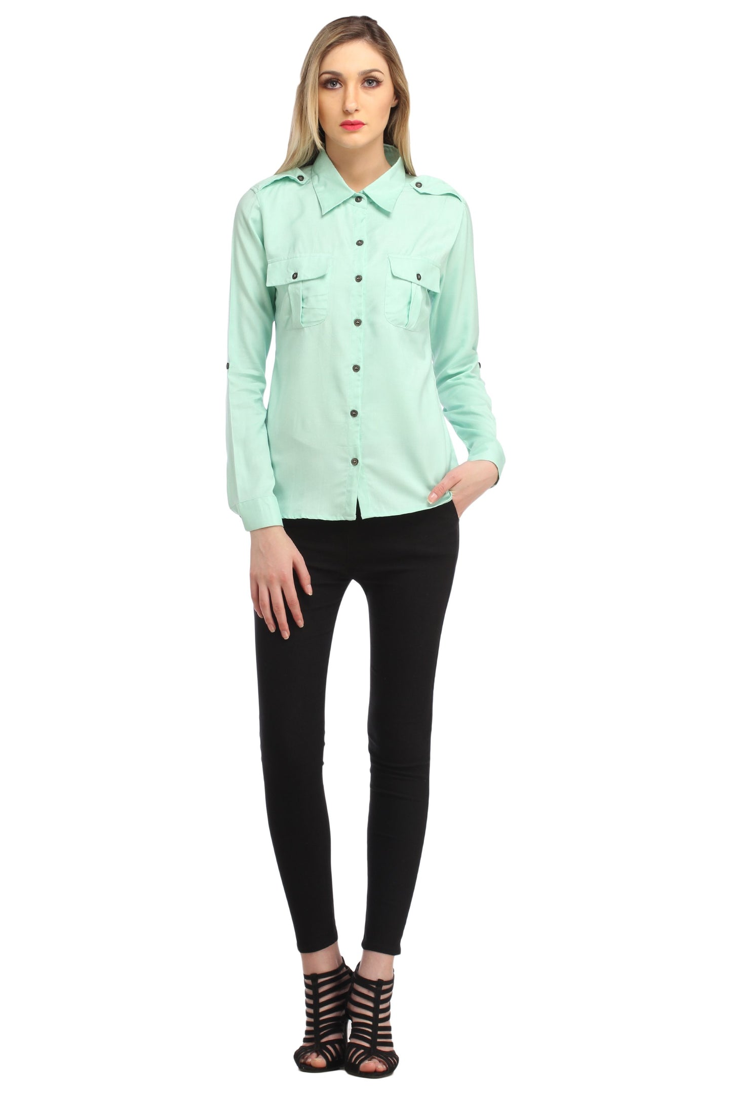 Green Solid Shirt