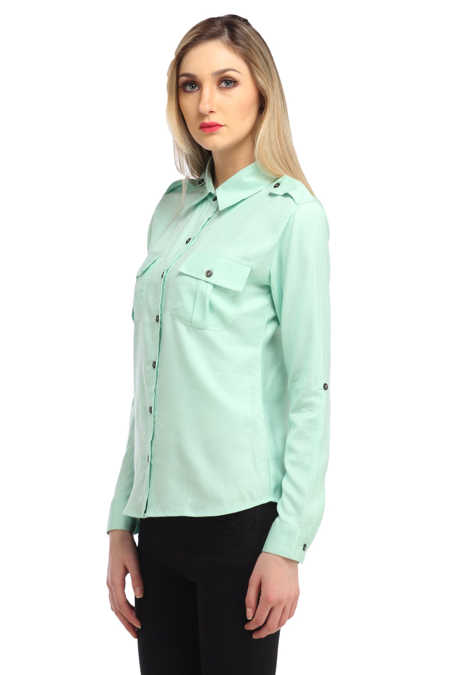 Green Solid Shirt