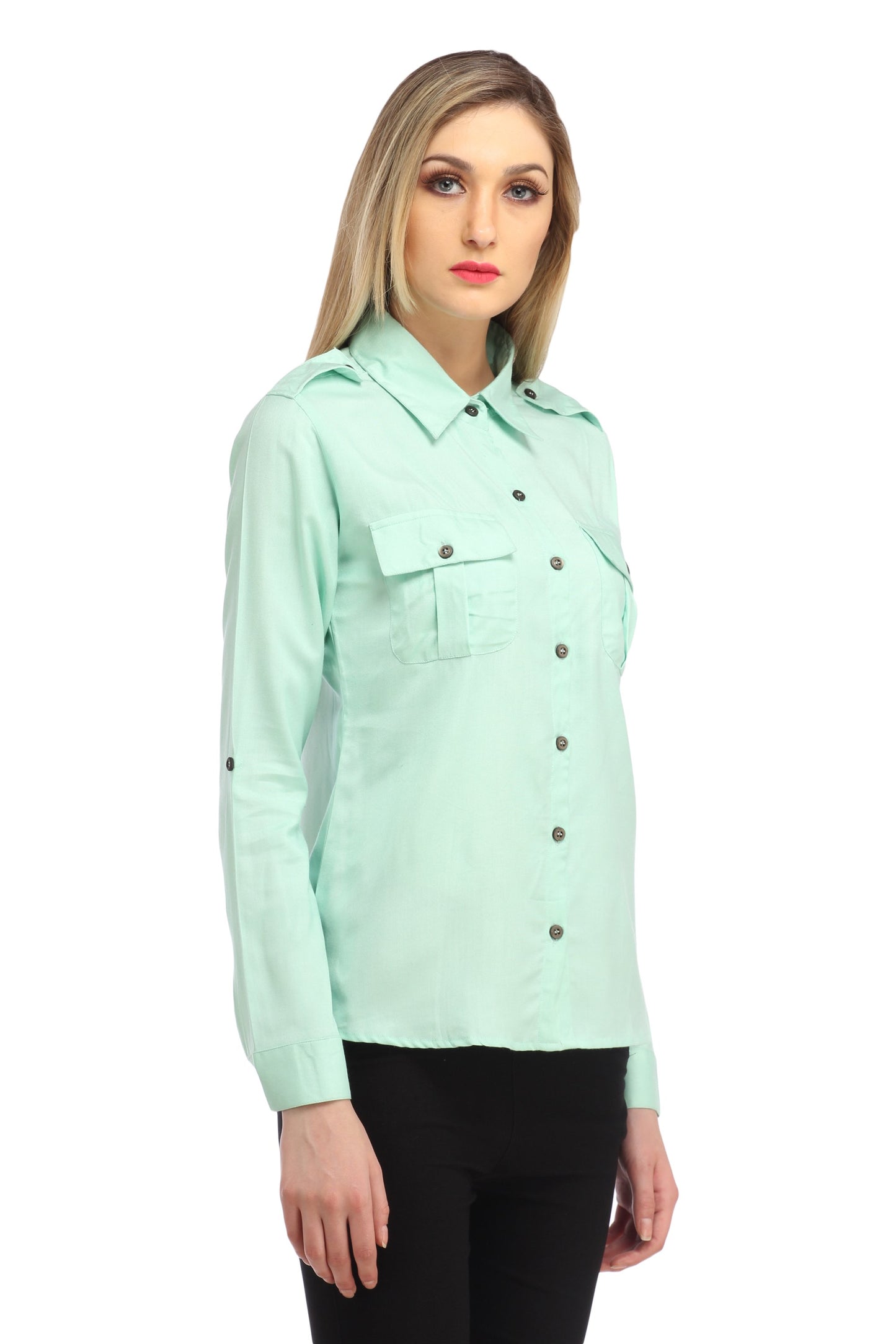 Green Solid Shirt