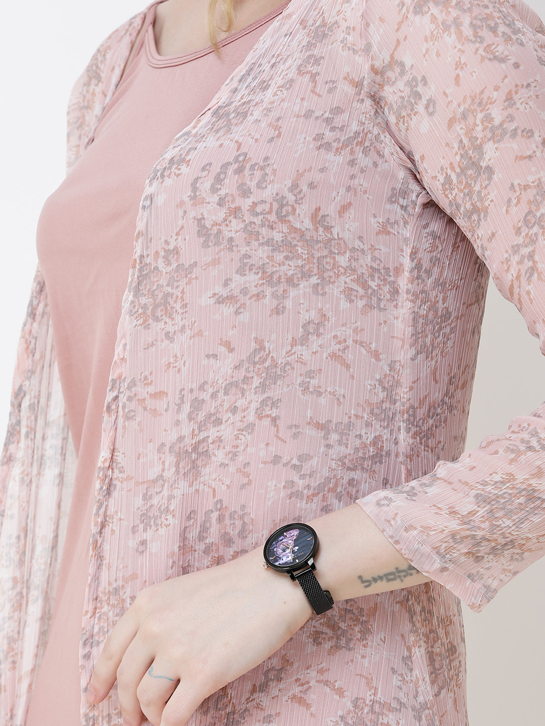 Cation Printed chiffon shrug