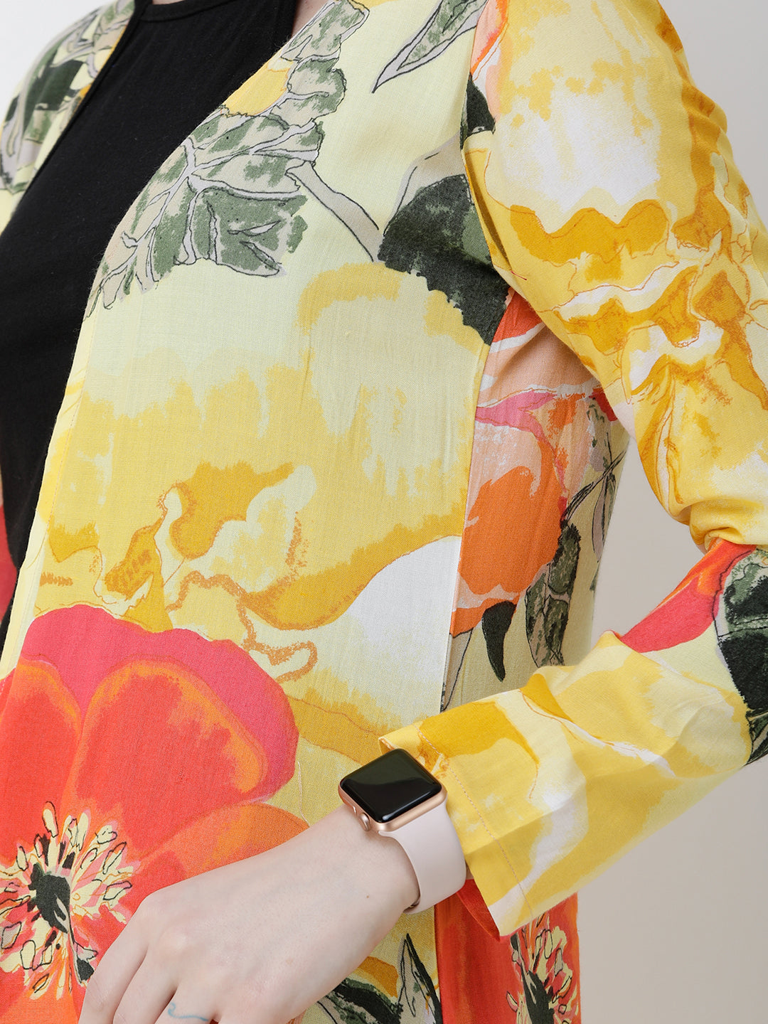 Cation Printed Rayon Yellow shrug