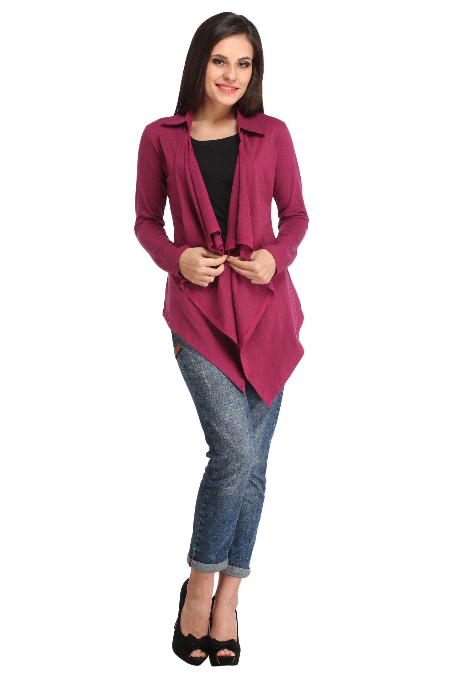 Burgundy Solid Shrug