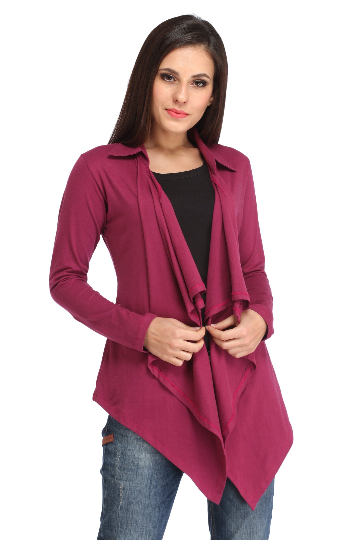 Burgundy Solid Shrug