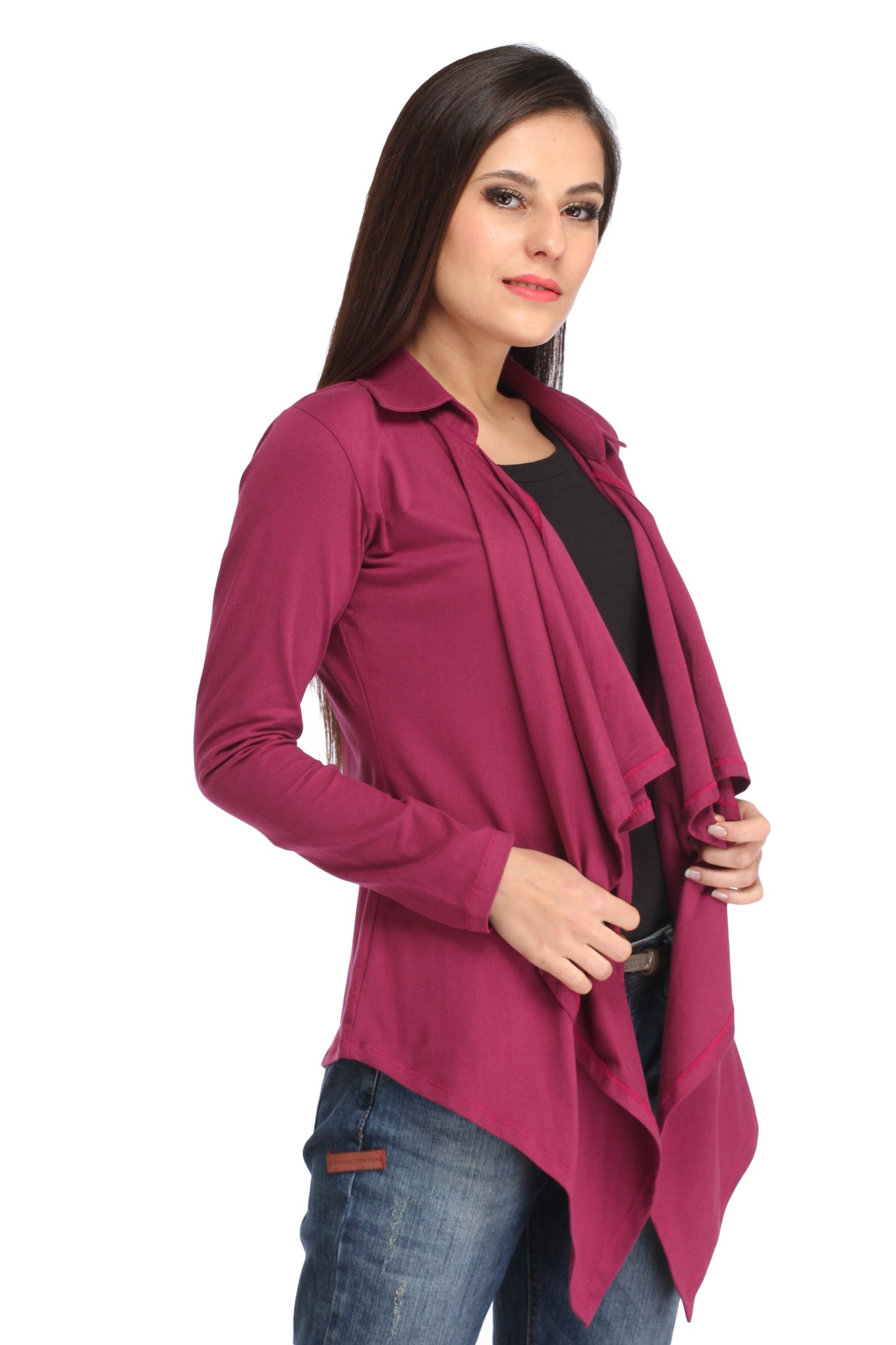 Burgundy Solid Shrug