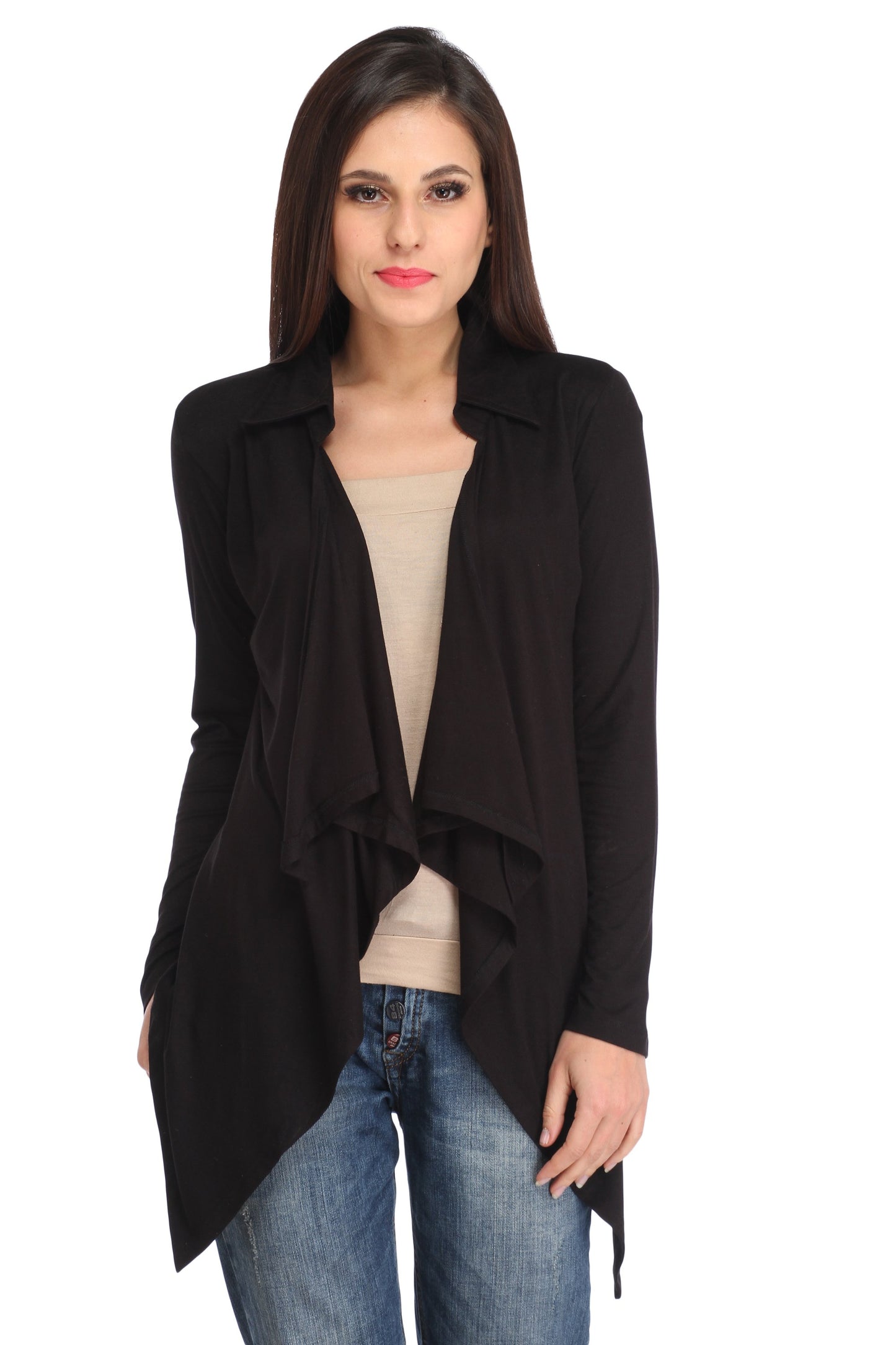 Black Solid Shrug