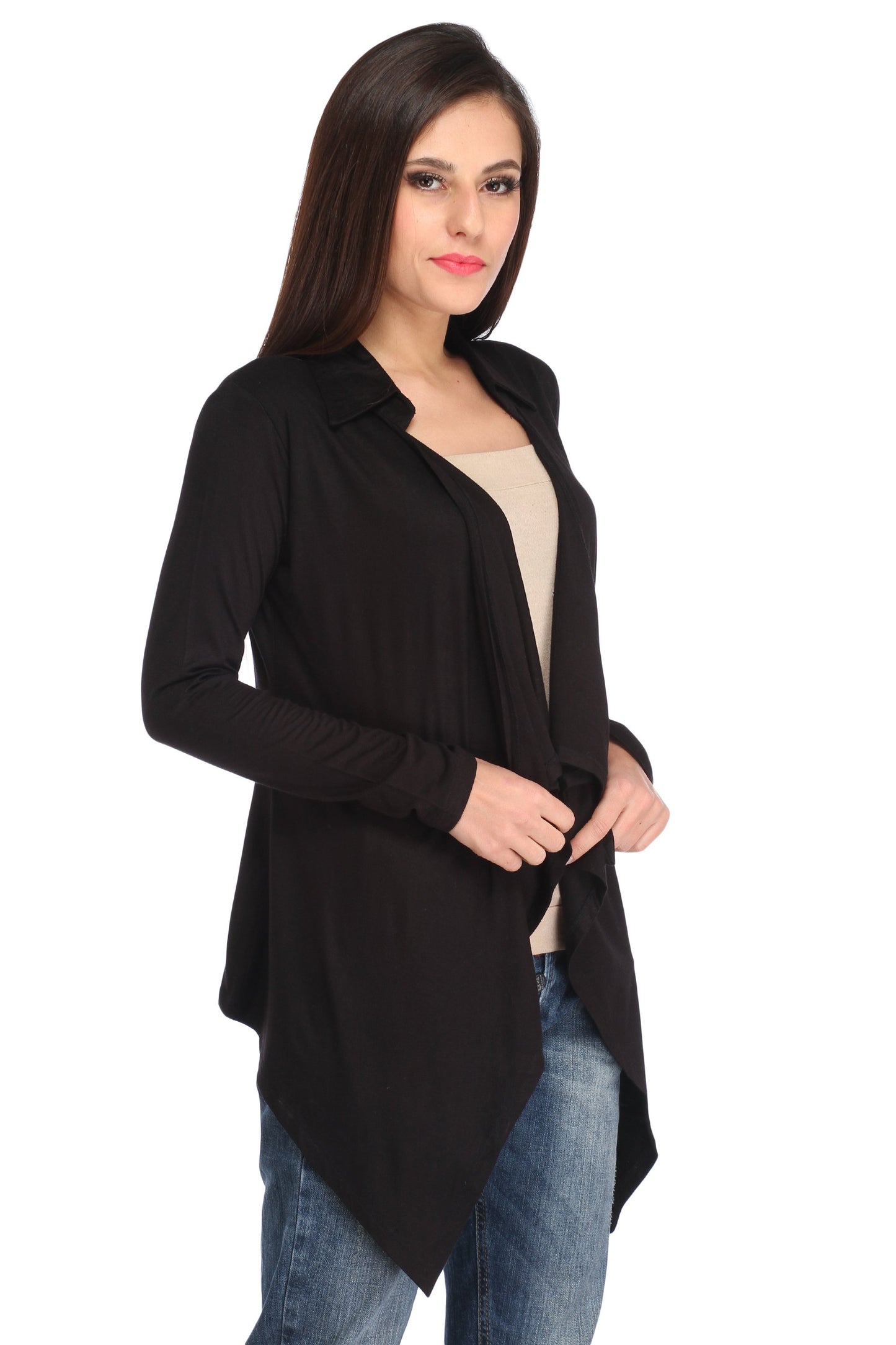 Black Solid Shrug