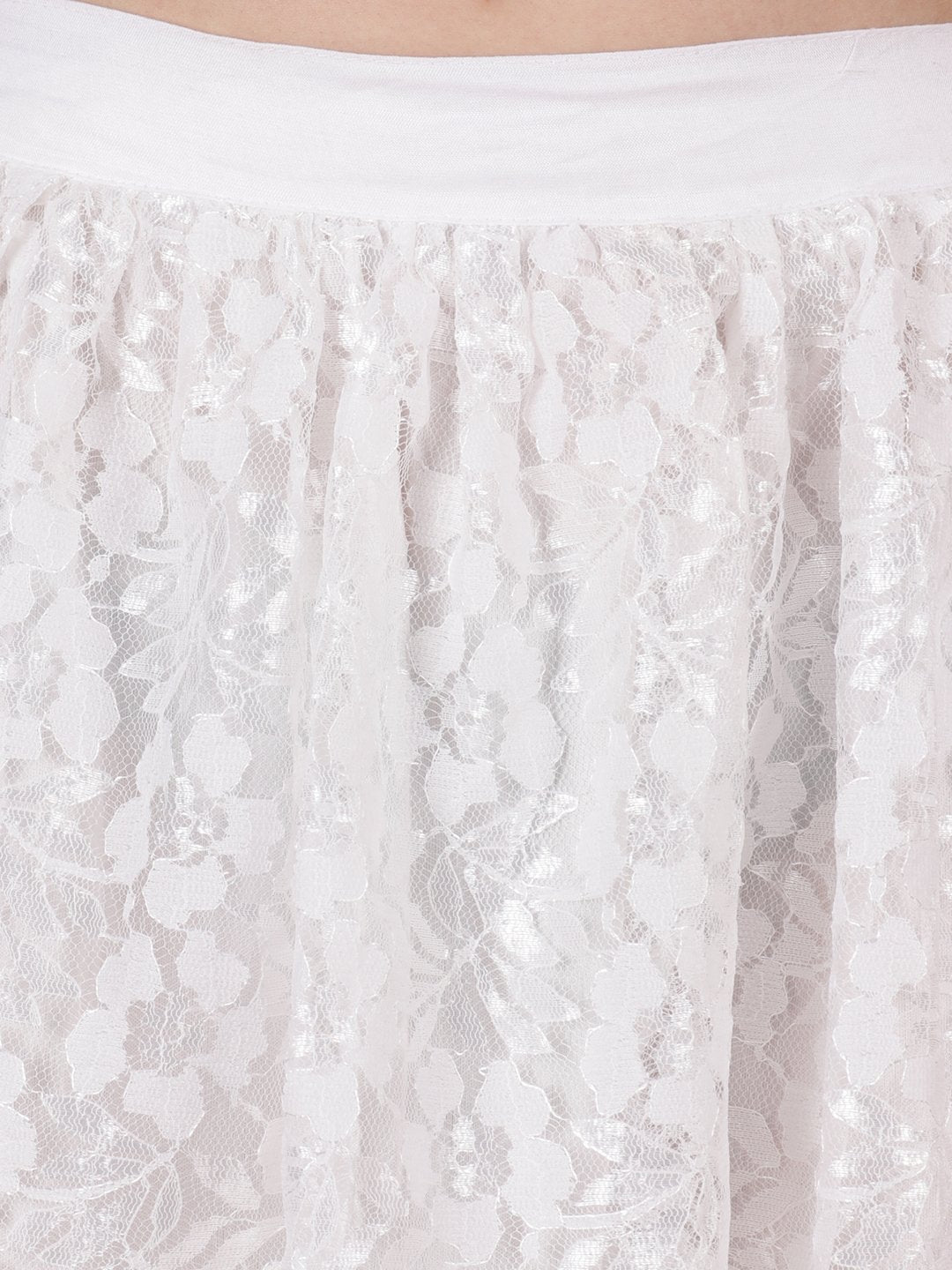 White Solid Skirt