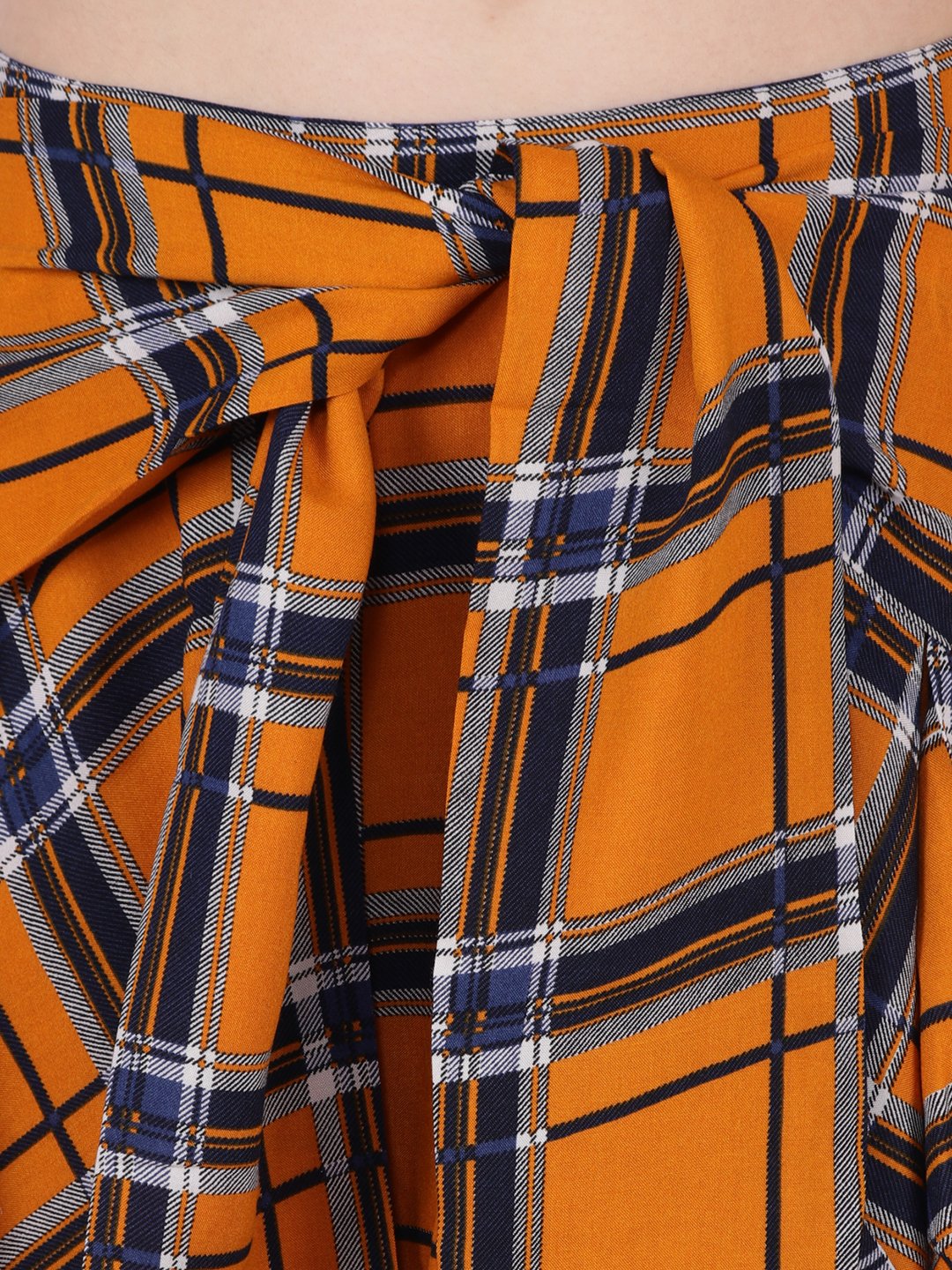 Yellow Mustard Chequered Skirt