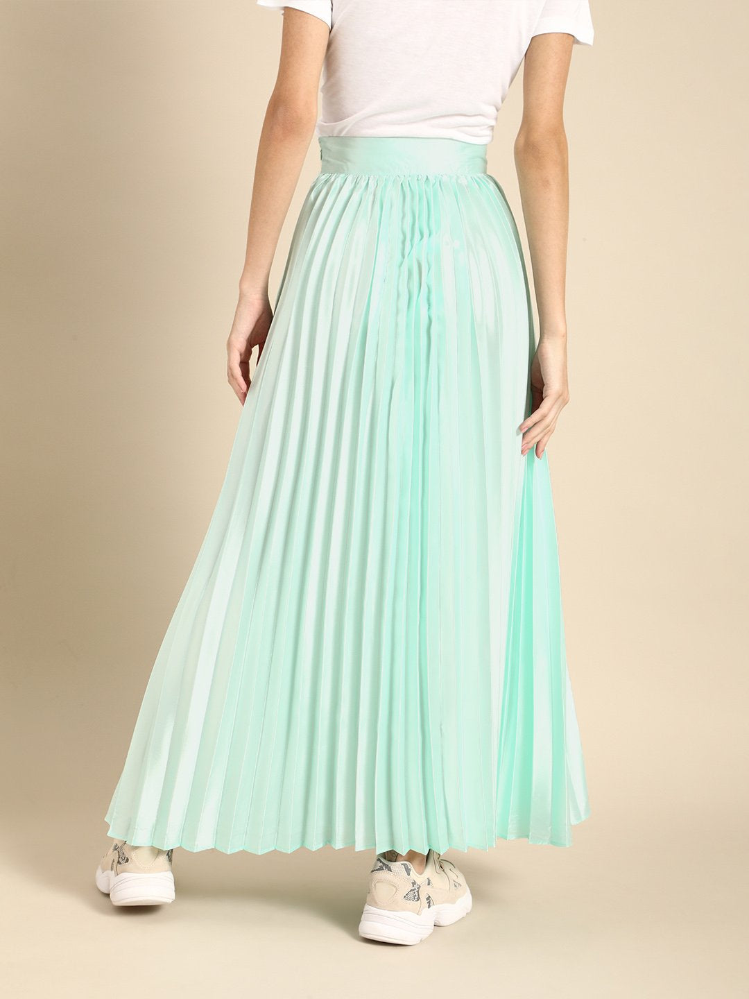 SCORPIUS Blue Pleated satin Skirt