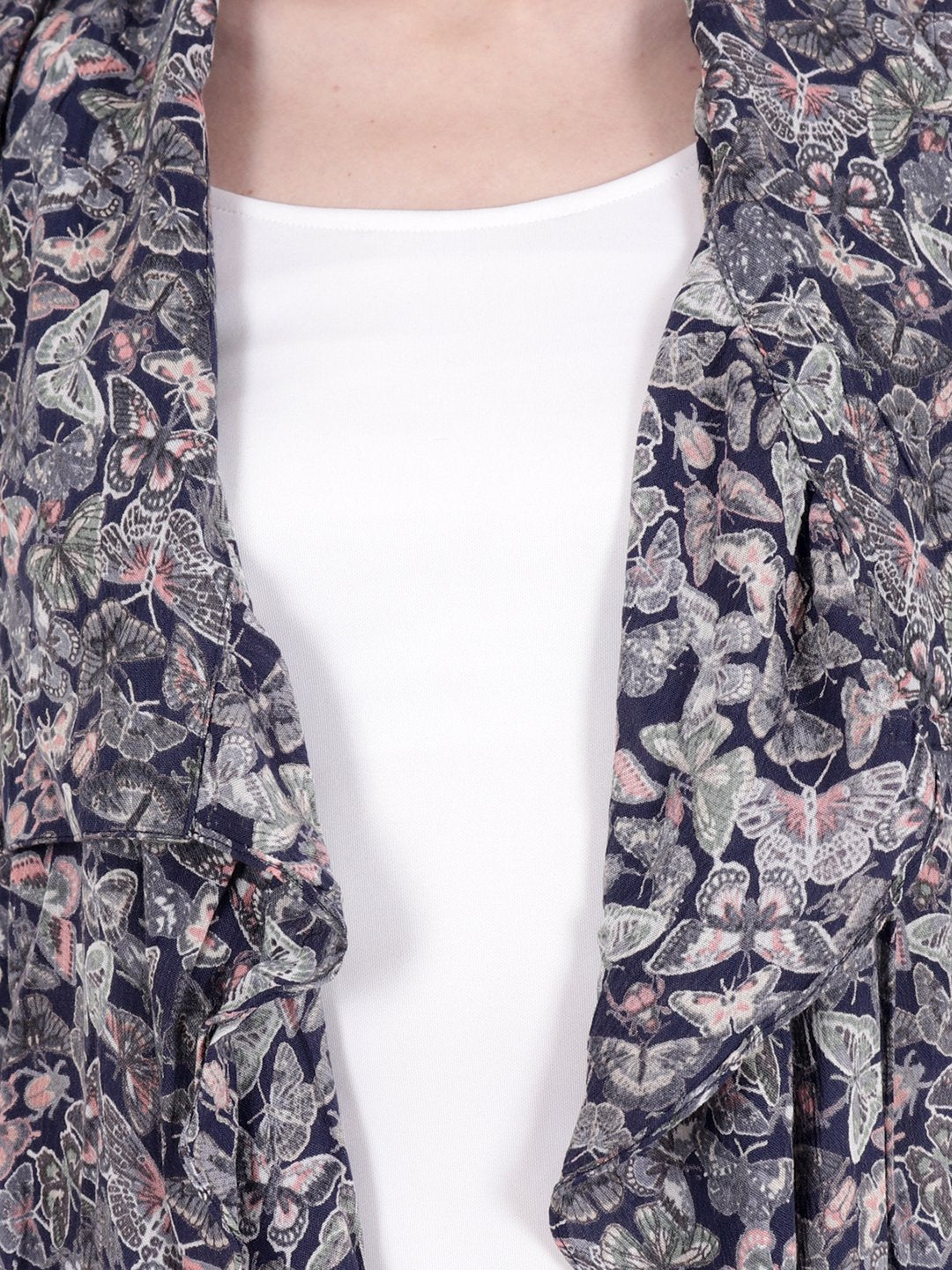 Purple Printed Shrug