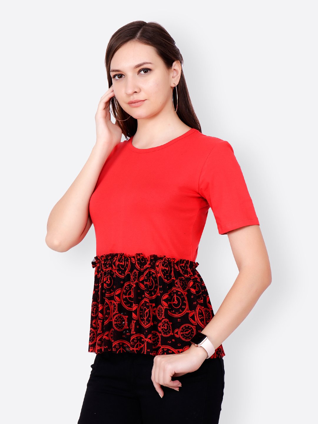 SCORPIUS RED PRINTED TOP