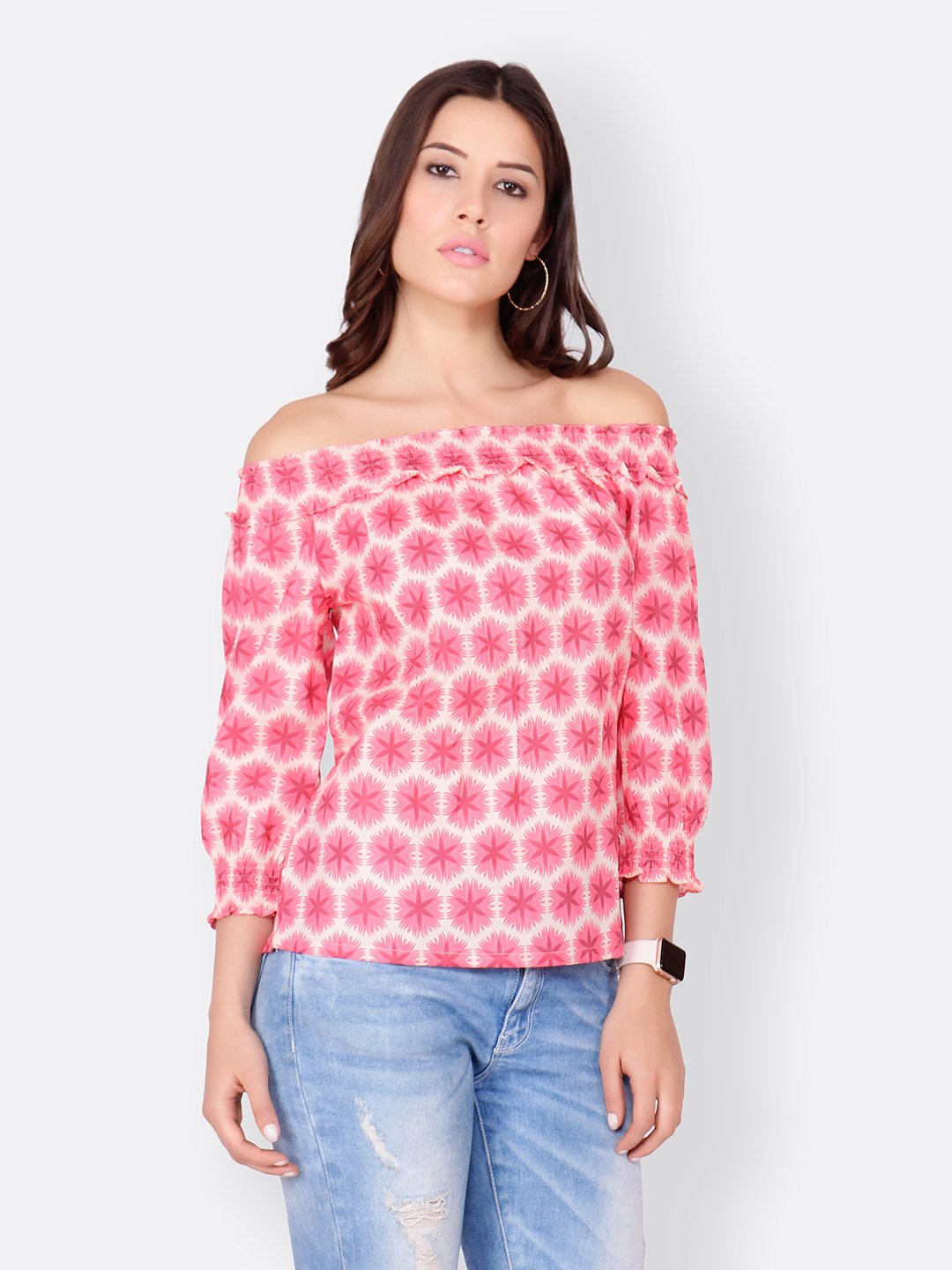 SCORPIUS LIGHT PINK PRINTED TOP