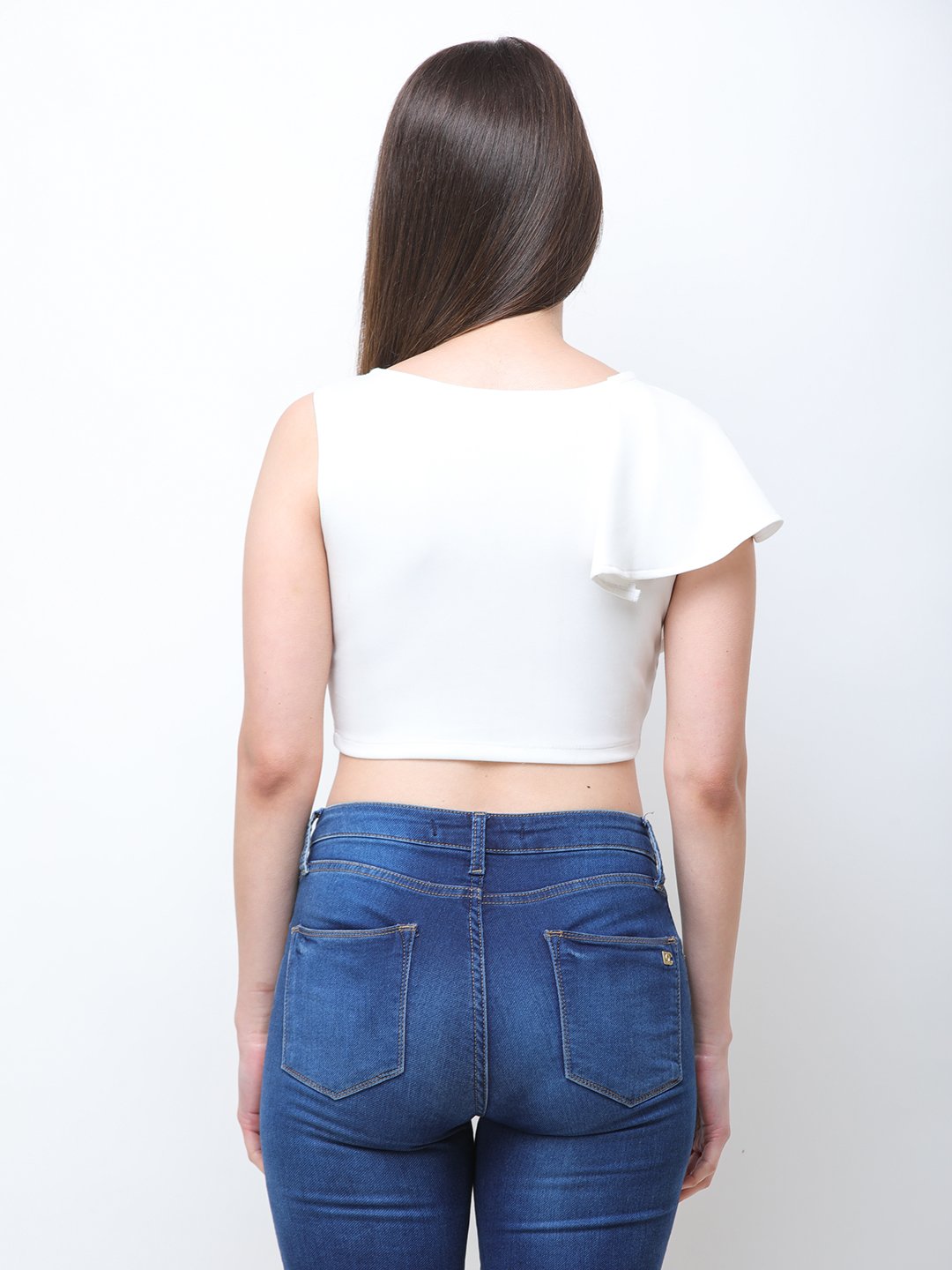 SCORPIUS WHITE FRONT FRILL TOP