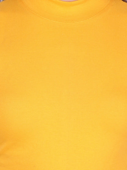 SCORPIUS Yellow Hosiery Crop top