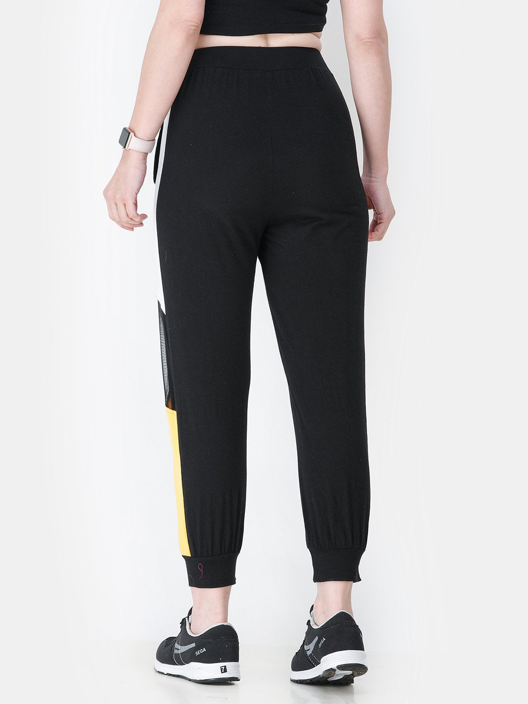 SCORPIUS BLACK SIDE STRAP TRACK PANT