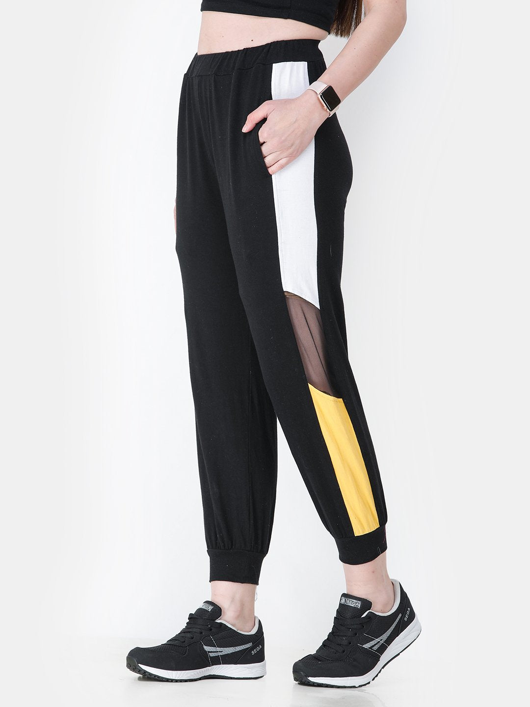 SCORPIUS BLACK SIDE STRAP TRACK PANT