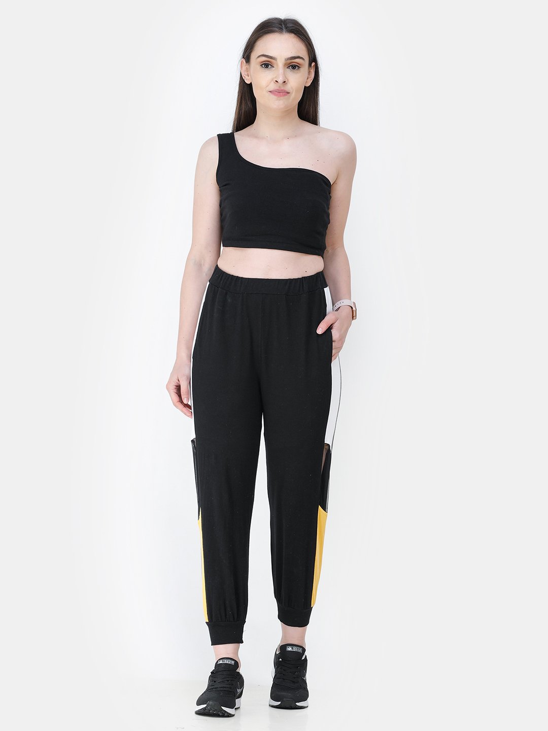 SCORPIUS BLACK SIDE STRAP TRACK PANT