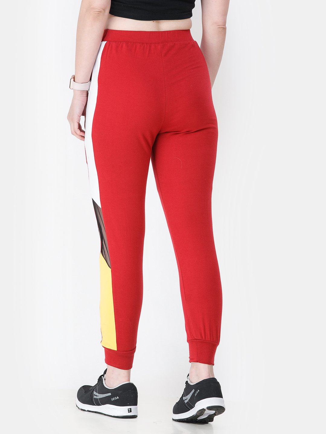 SCORPIUS RED SIDE STRAP TRACK PANT