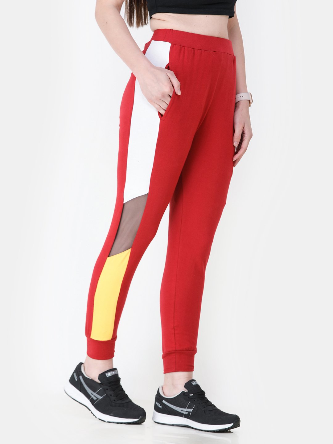 SCORPIUS RED SIDE STRAP TRACK PANT