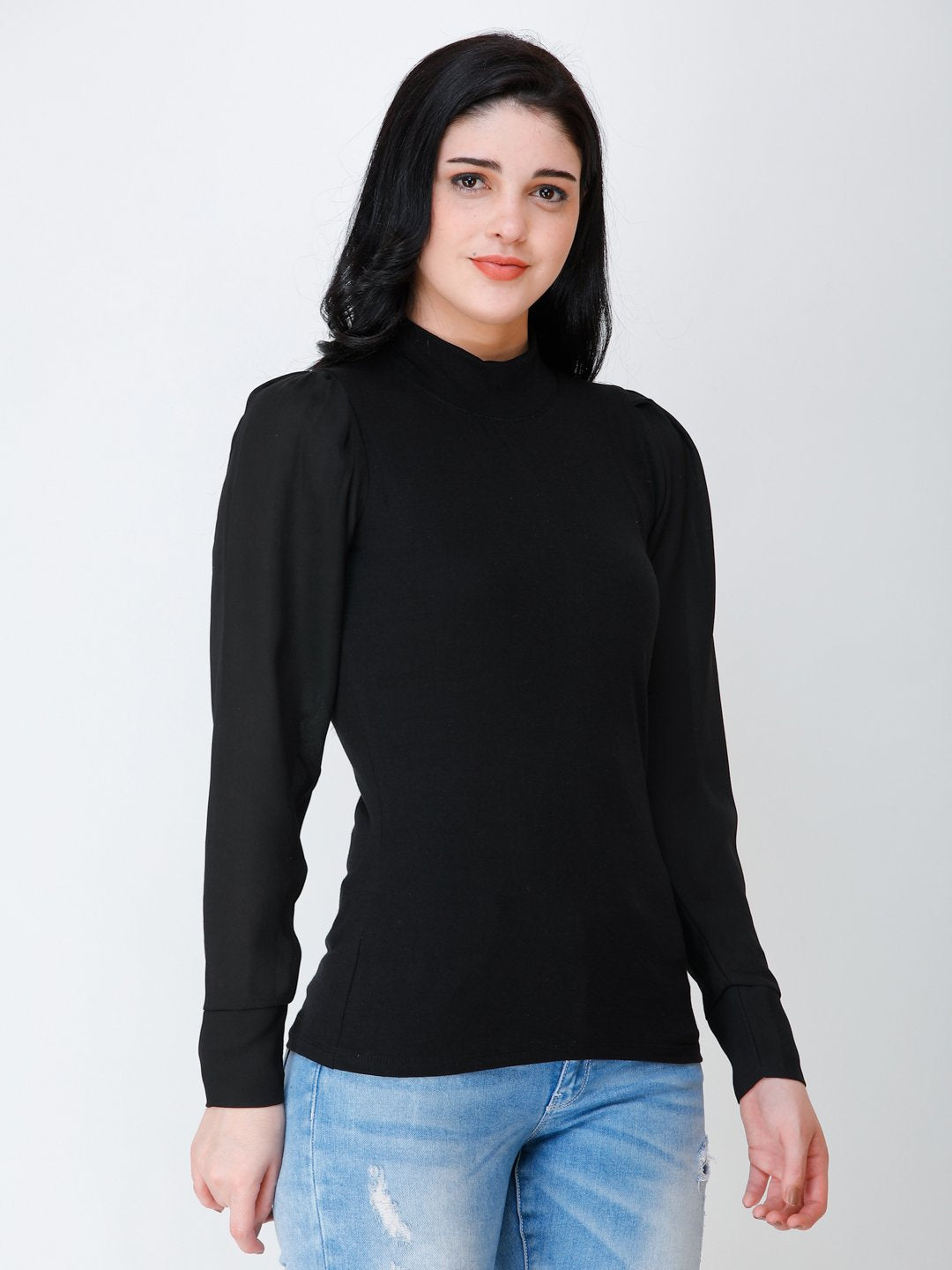 SCORPIUS Black High neck regular top