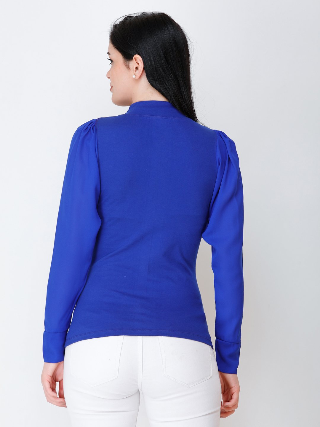 SCORPIUS Royal Blue High neck regular top