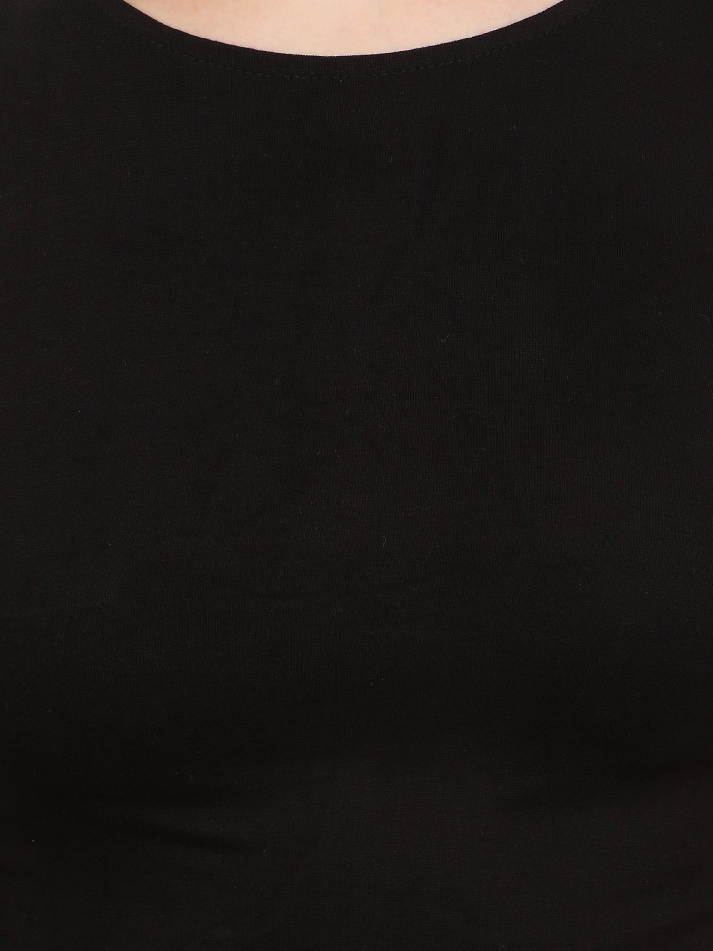 Black Solid Crop Top