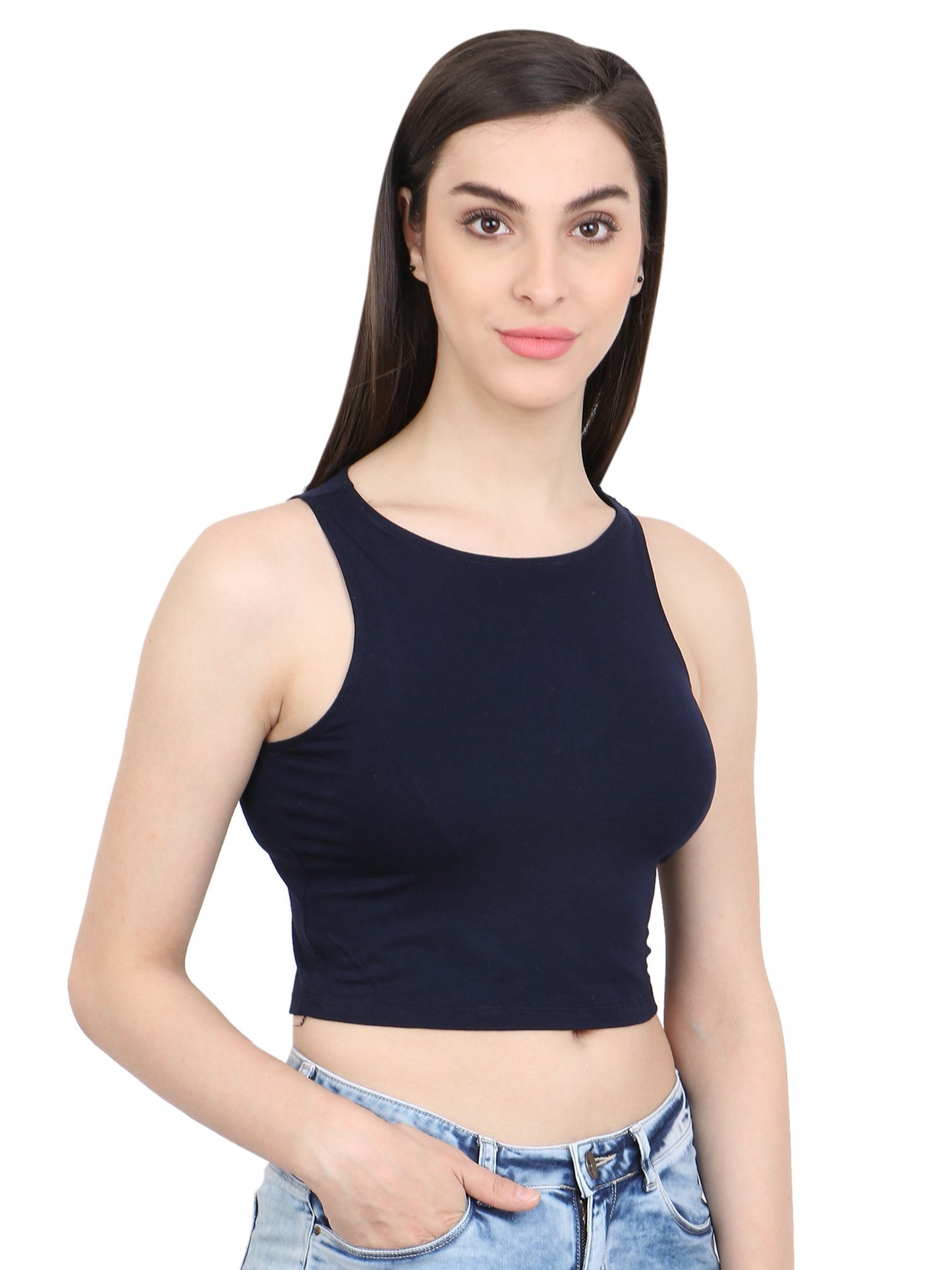 Navy Solid Top