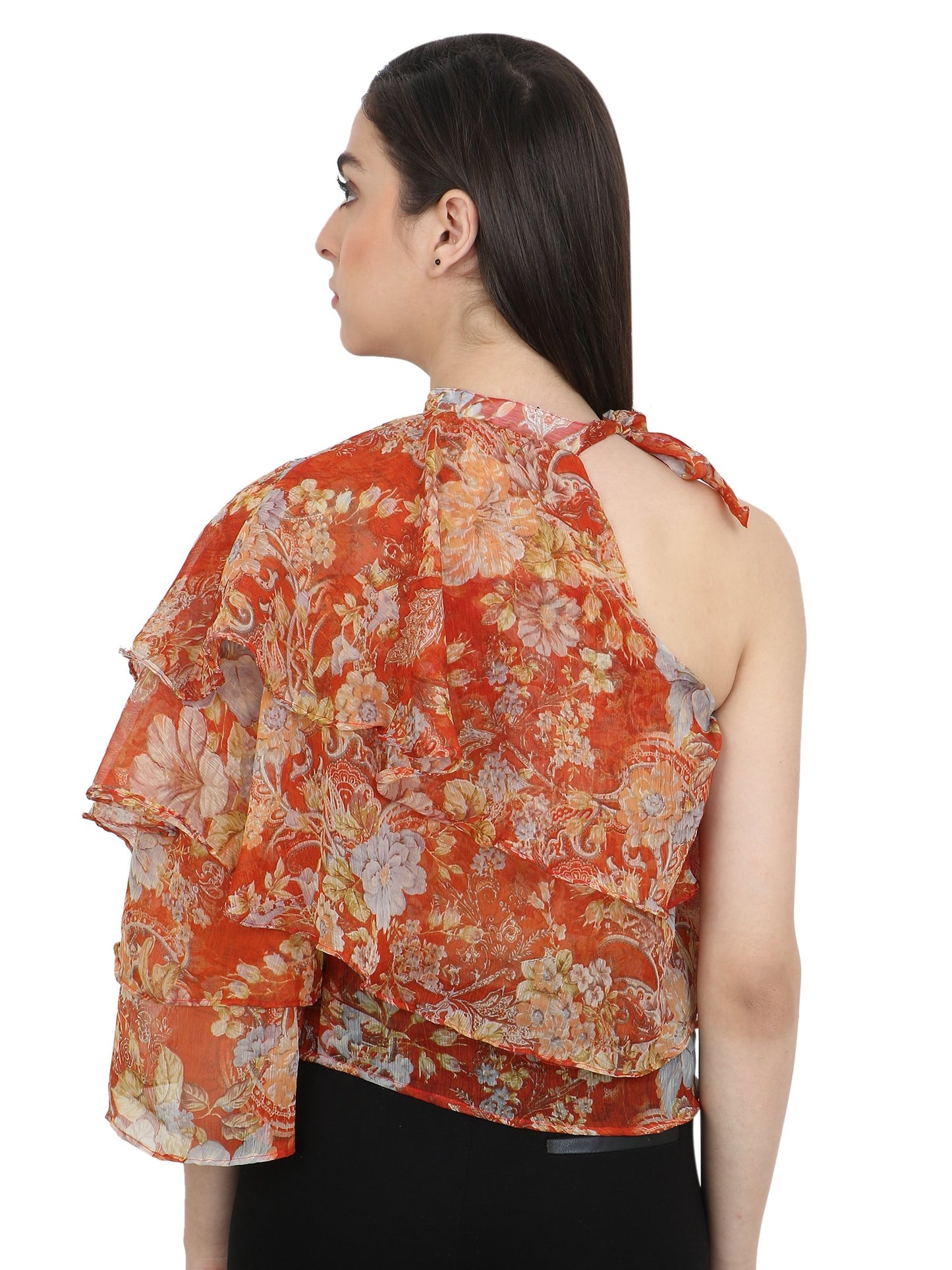 Orange Printed Top