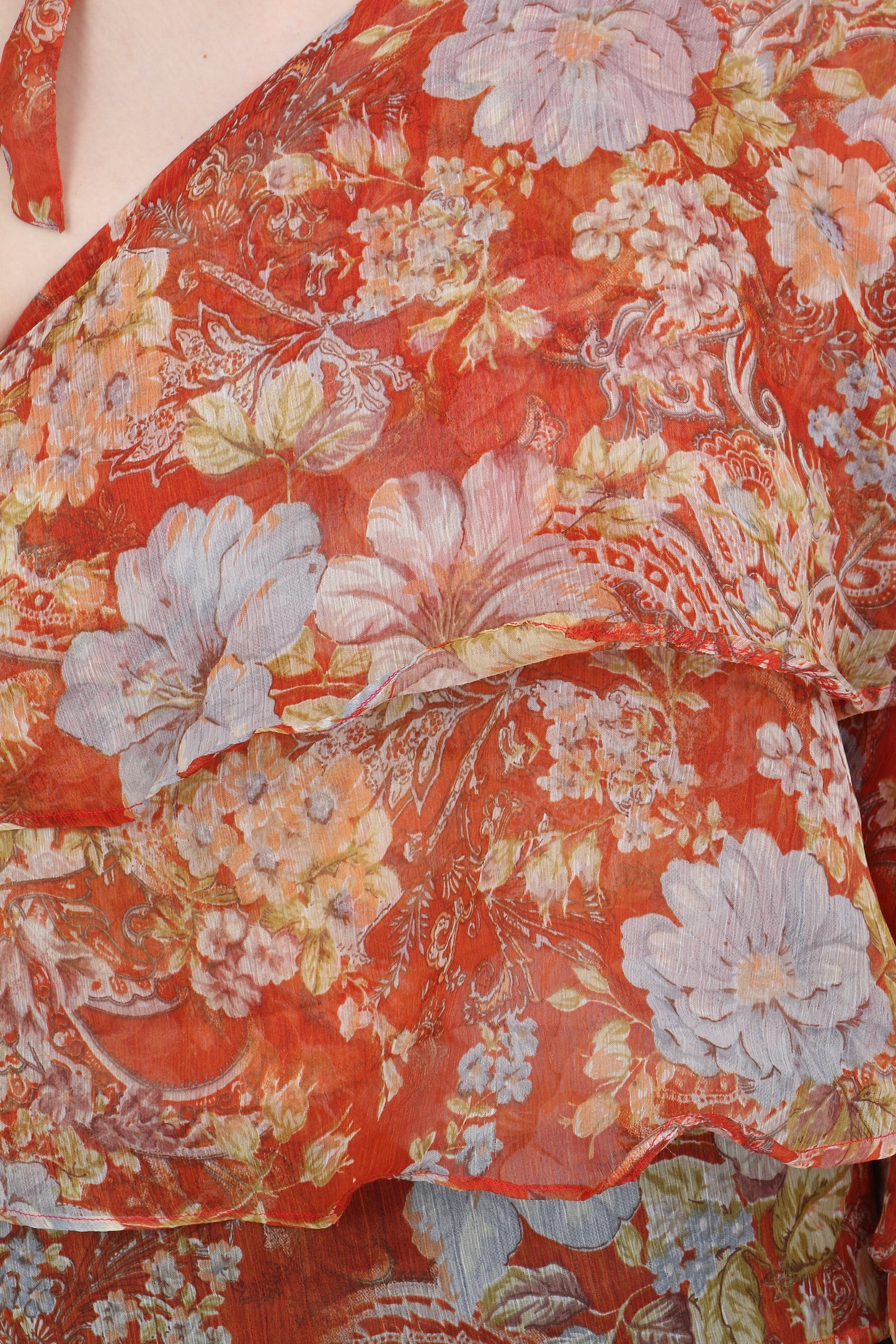 Orange Printed Top