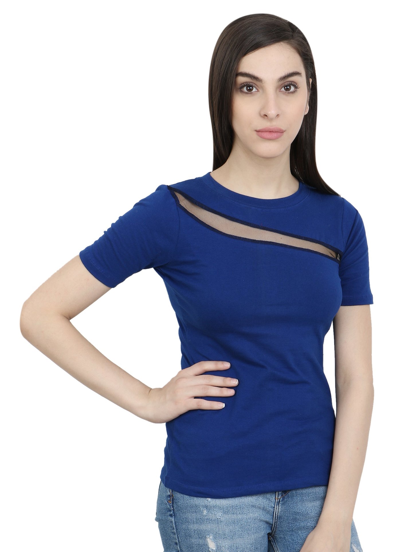 Blue Solid Top