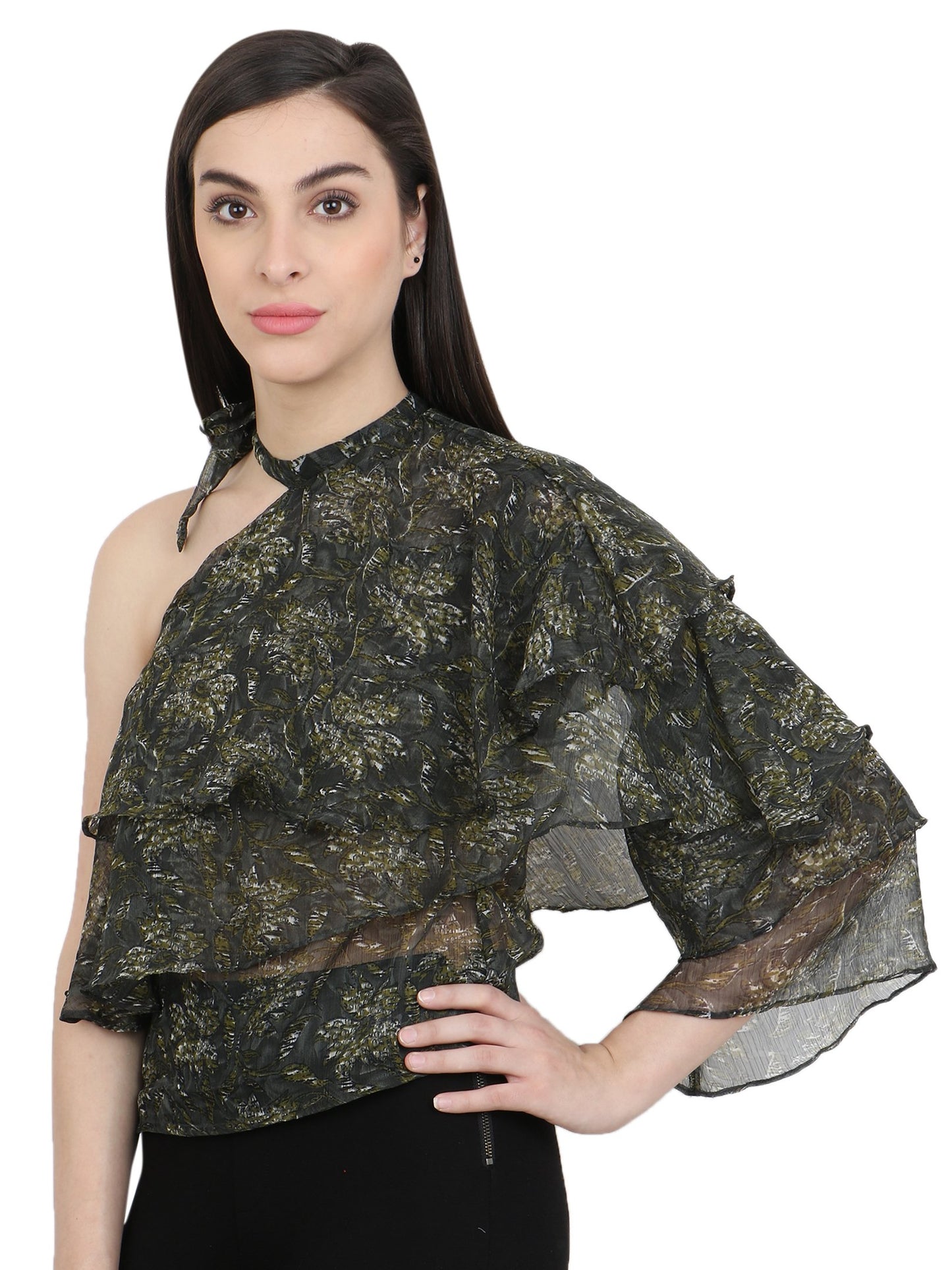 Green Printed Top